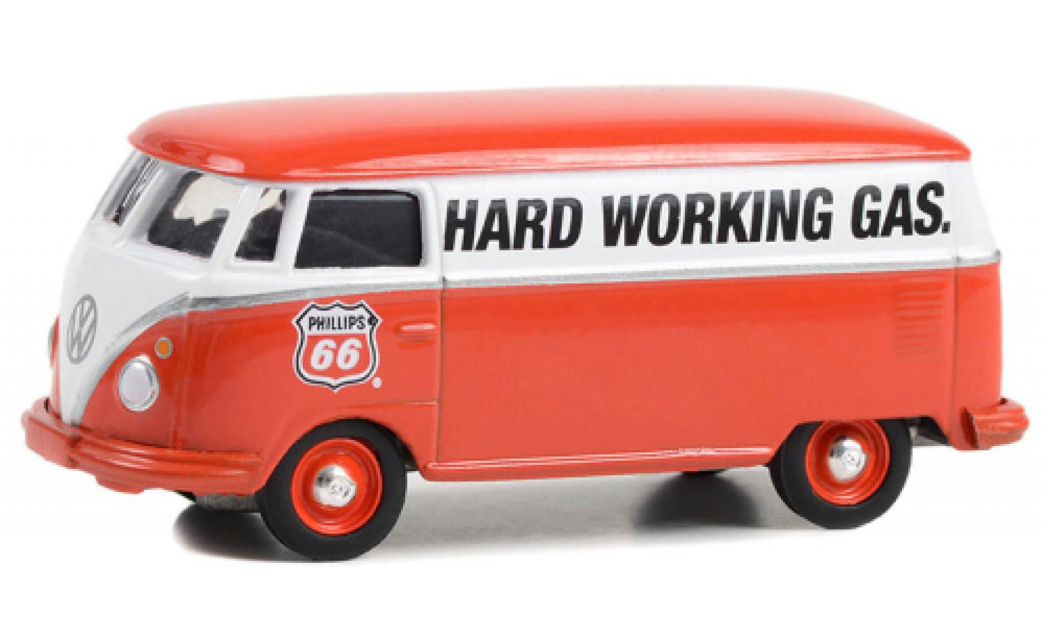 Volkswagen T2 1/64 Greenlight bestelwagen Hard Working Gas modelauto