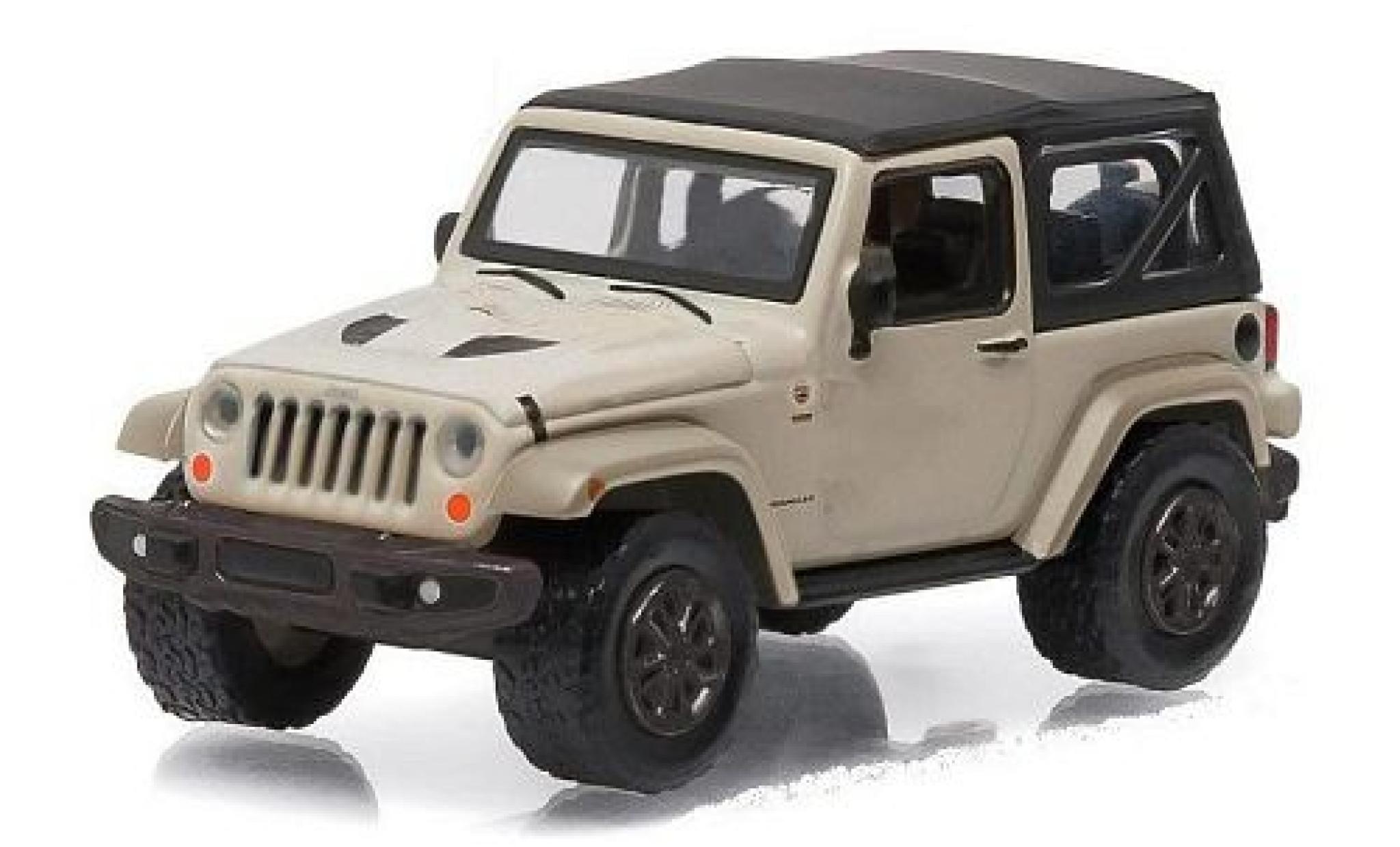 Jeep Wrangler 1/64 Greenlight 75th Anniversary wit/zwart modelauto
