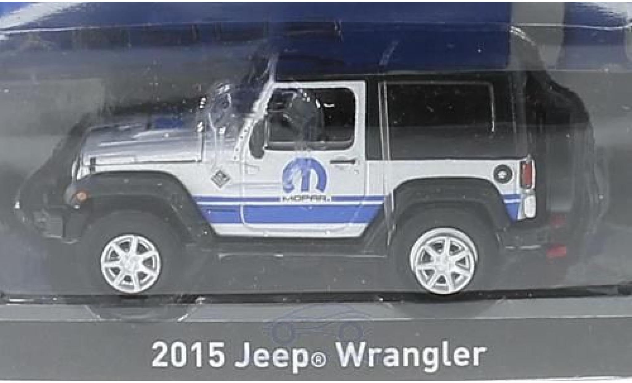 Jeep Wrangler 1/64 Greenlight grijs/zwart 2015 modelauto