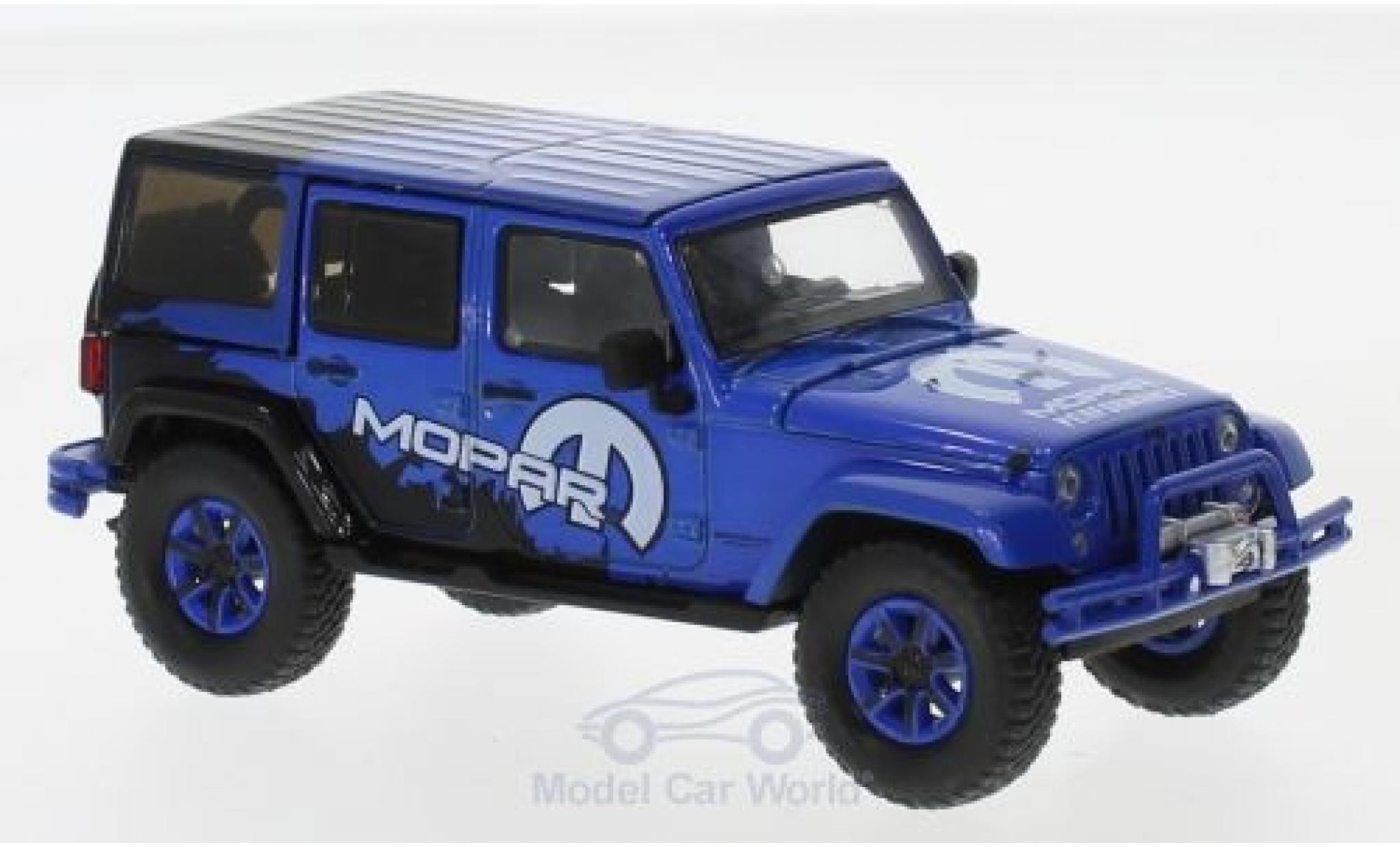 Jeep Wrangler 1/43 Greenlight Unlimited blauw 2012 Mopar Off Road Edition modelauto