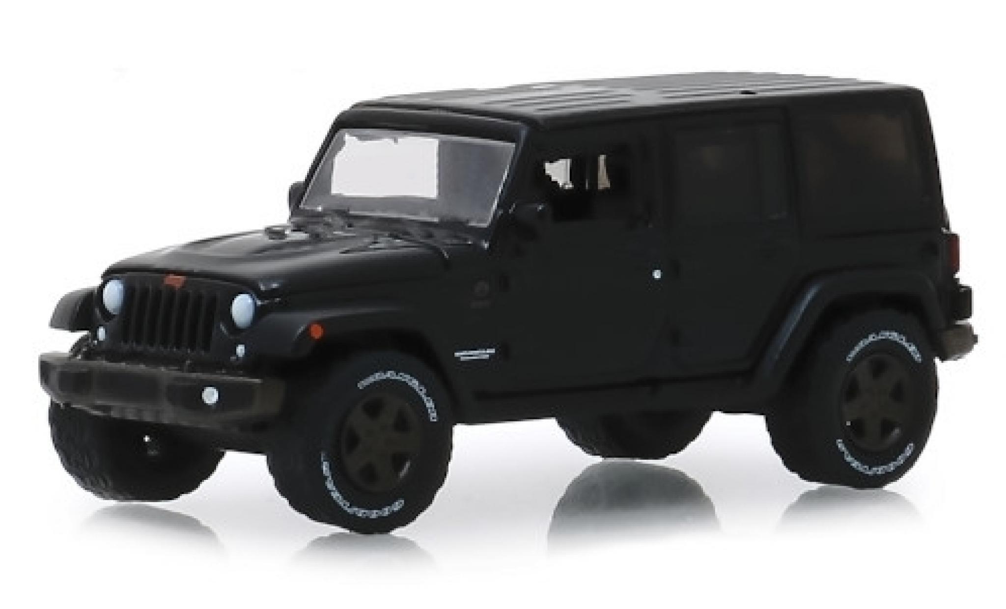 Jeep Wrangler 1/64 Greenlight Unlimited zwart 2016 modelauto
