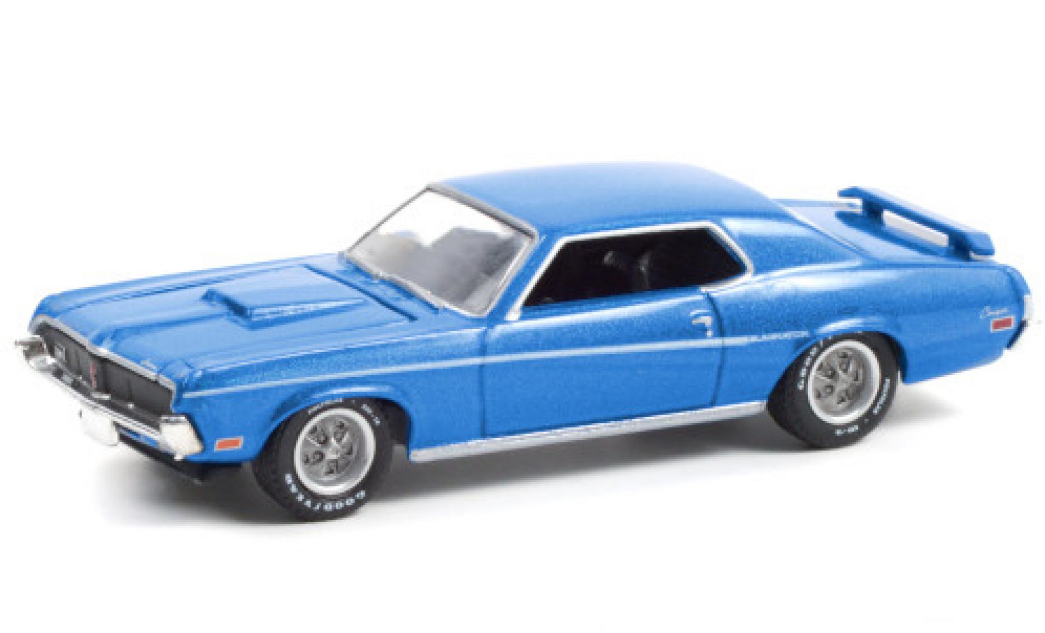 Mercury Cougar 1/64 Greenlight Eliminator metallic blauw/Dekor 1969 modelauto