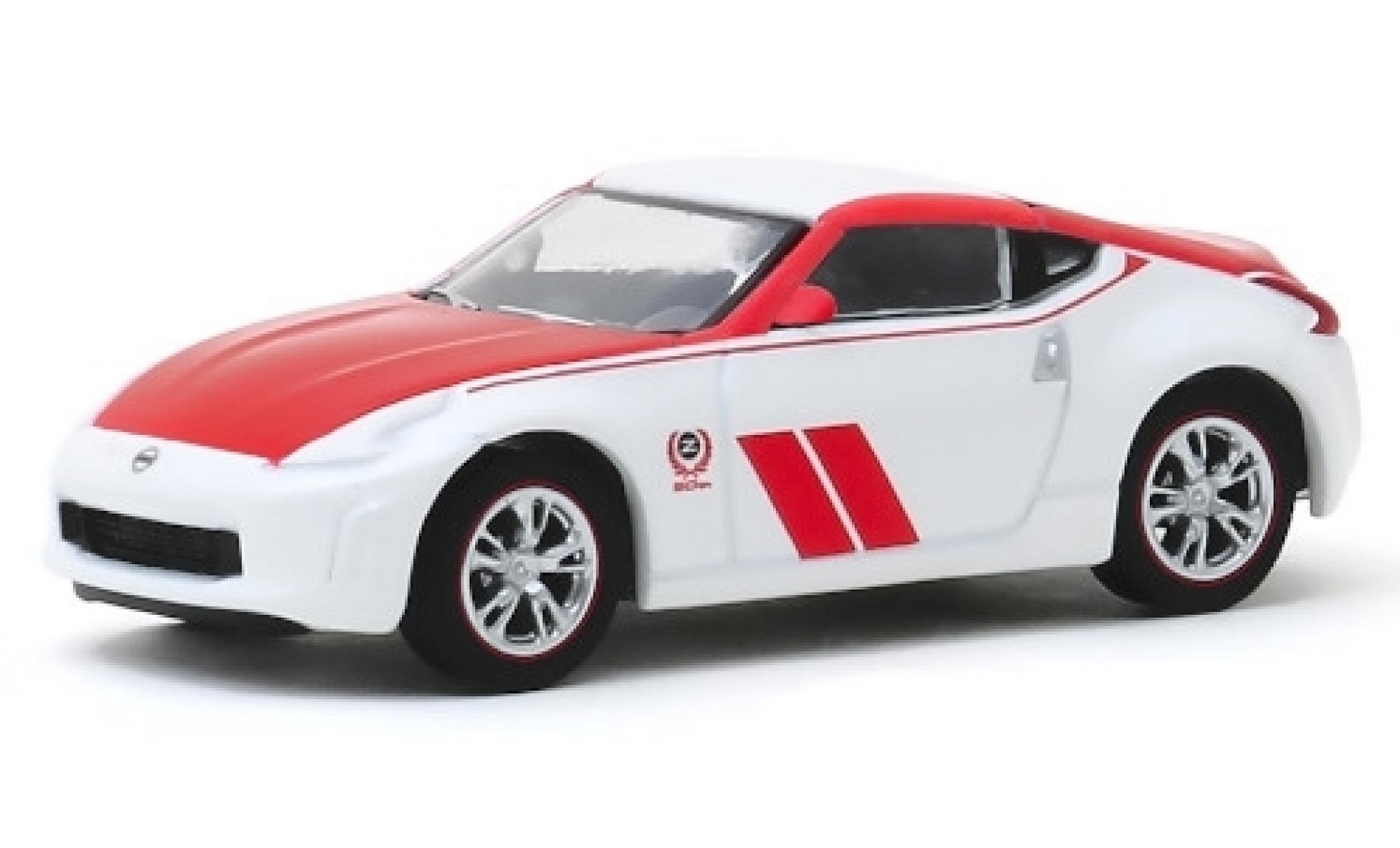 Nissan 370Z 1/64 Greenlight 50th Anniversary metallic wit/rood 2020 modelauto