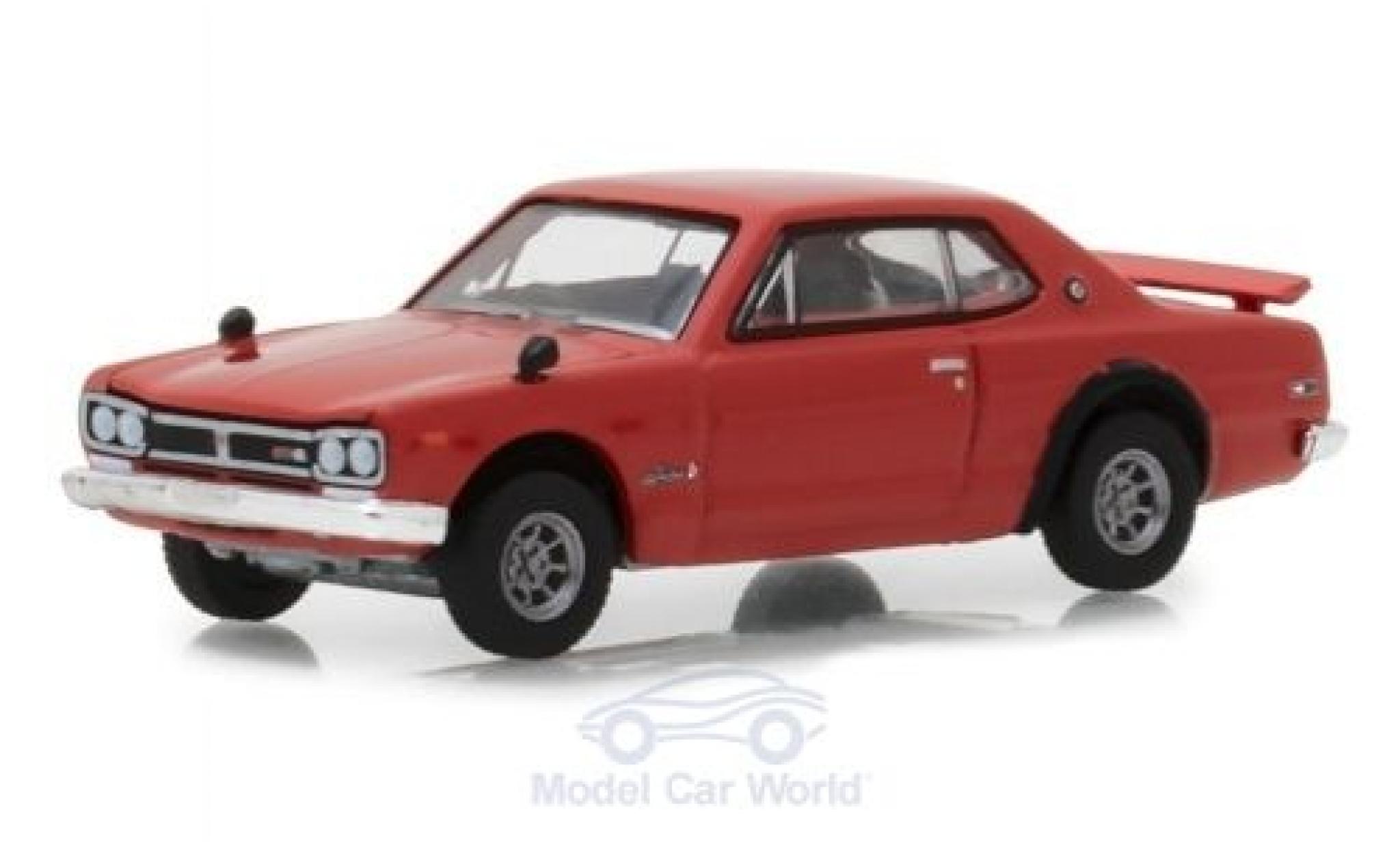 Nissan Skyline 1/64 Greenlight 2000 GT-R rood 1972 modelauto