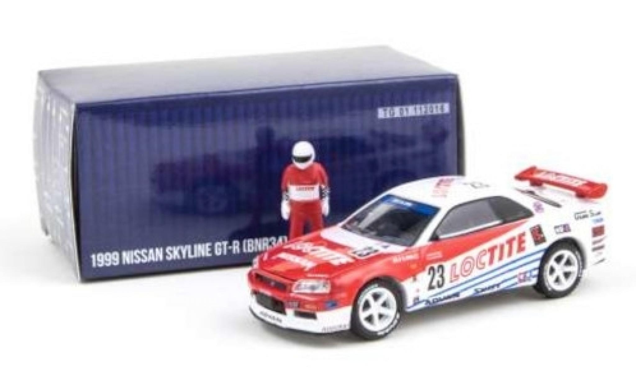 Nissan Skyline 1/64 Greenlight GT-R (BNR34) RHD No.23 Loctite 1999 avec figurine modelauto