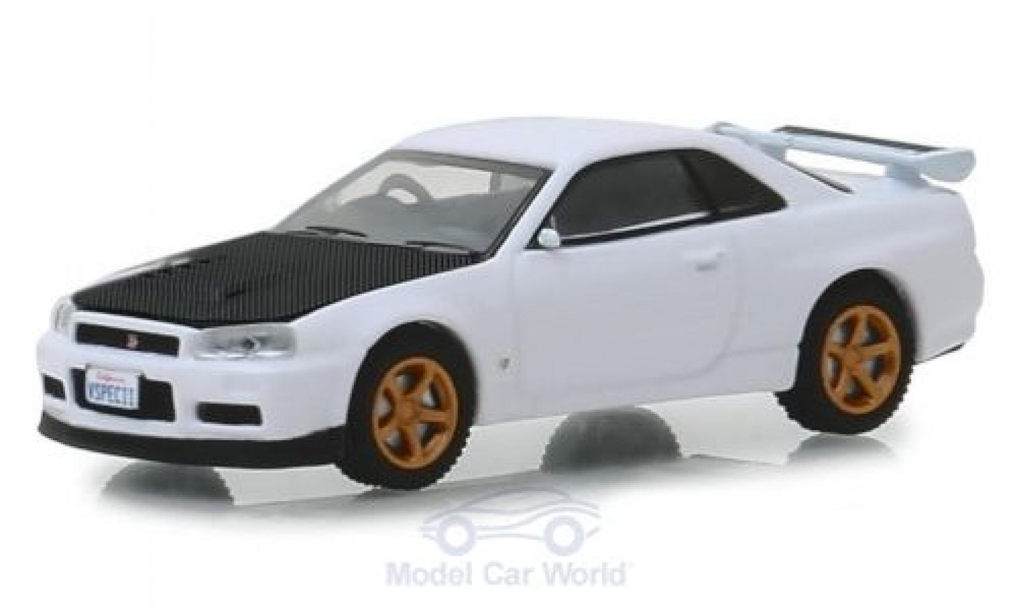 Nissan Skyline 1/64 Greenlight GT-R (BNR34) wit/carbon 2001 modelauto