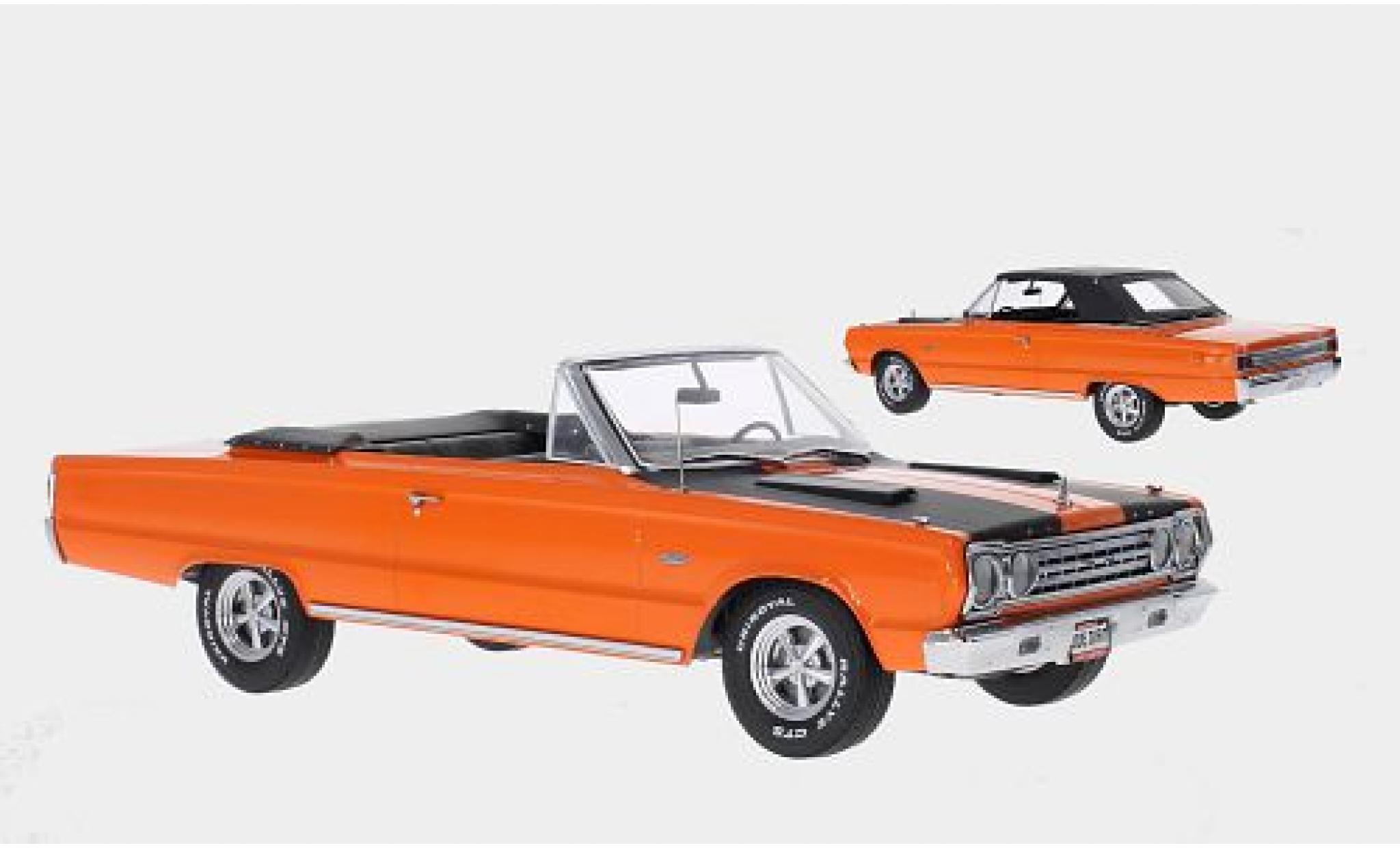 Plymouth Belvedere 1/18 Greenlight GTX Cabriolet oranje/matt-zwart 1967 de le (la) Film - Joe Dirt Softtop couch&eacute; avec modelauto