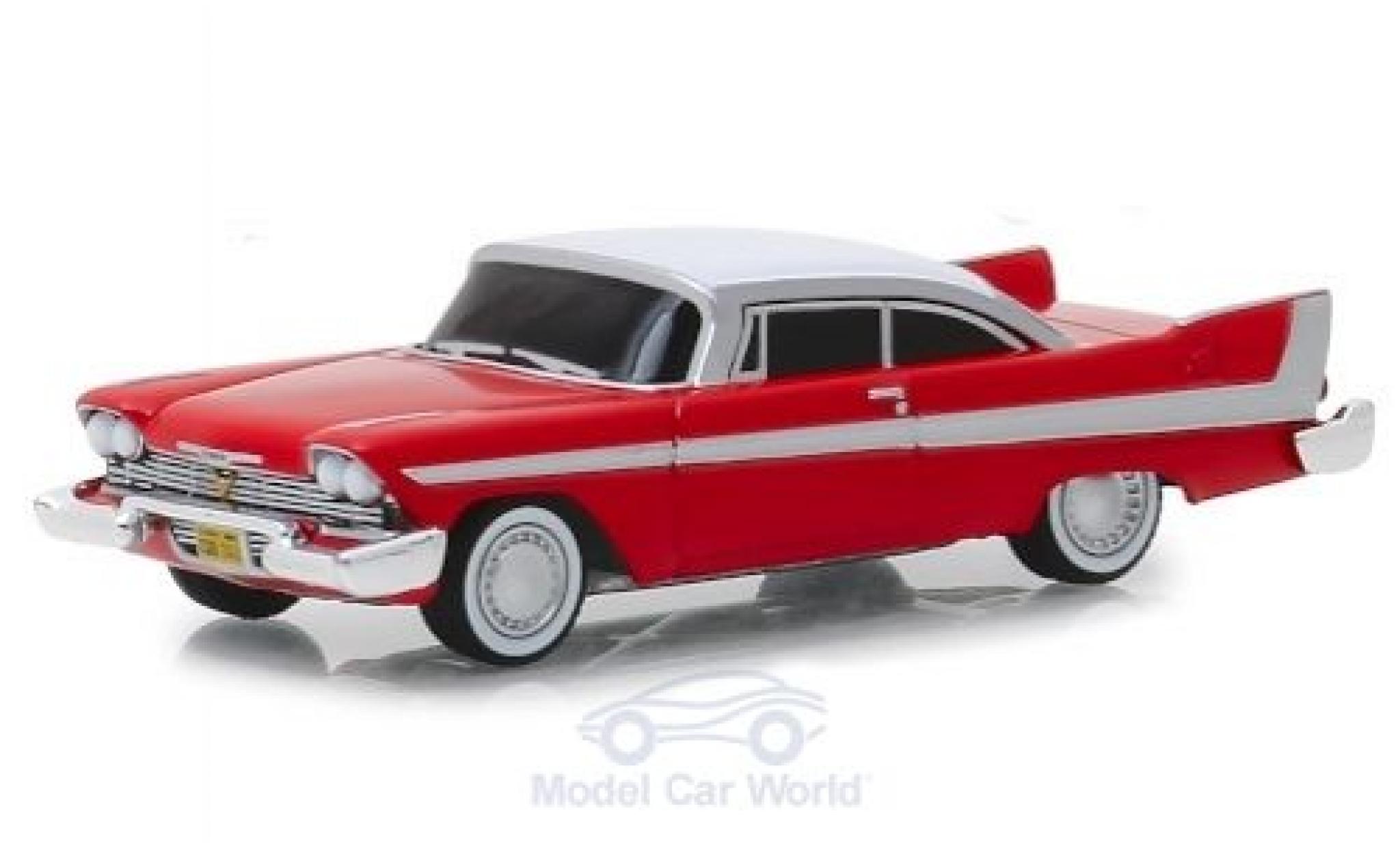 Plymouth Fury 1/64 Greenlight rood/wit Christine 1958 Evil Version modelauto