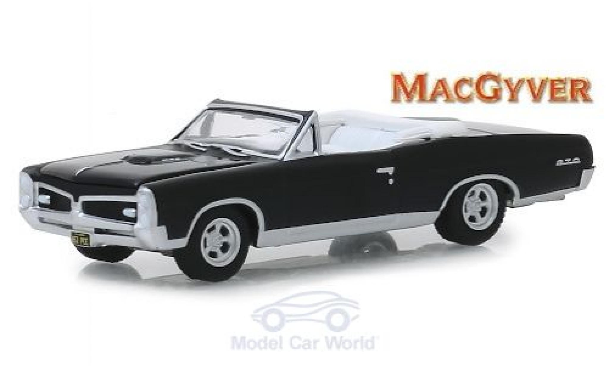 Pontiac GTO 1/64 Greenlight Cabriolet zwart MacGyver 1967 modelauto