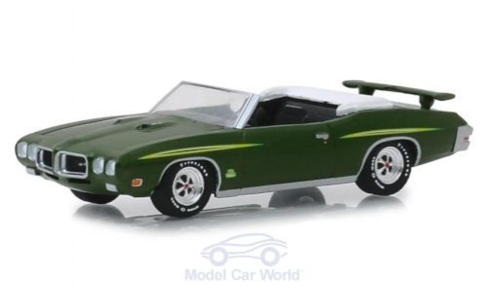Pontiac GTO 1/64 Greenlight Judge Cabriolet metallic groen 1970 modelauto