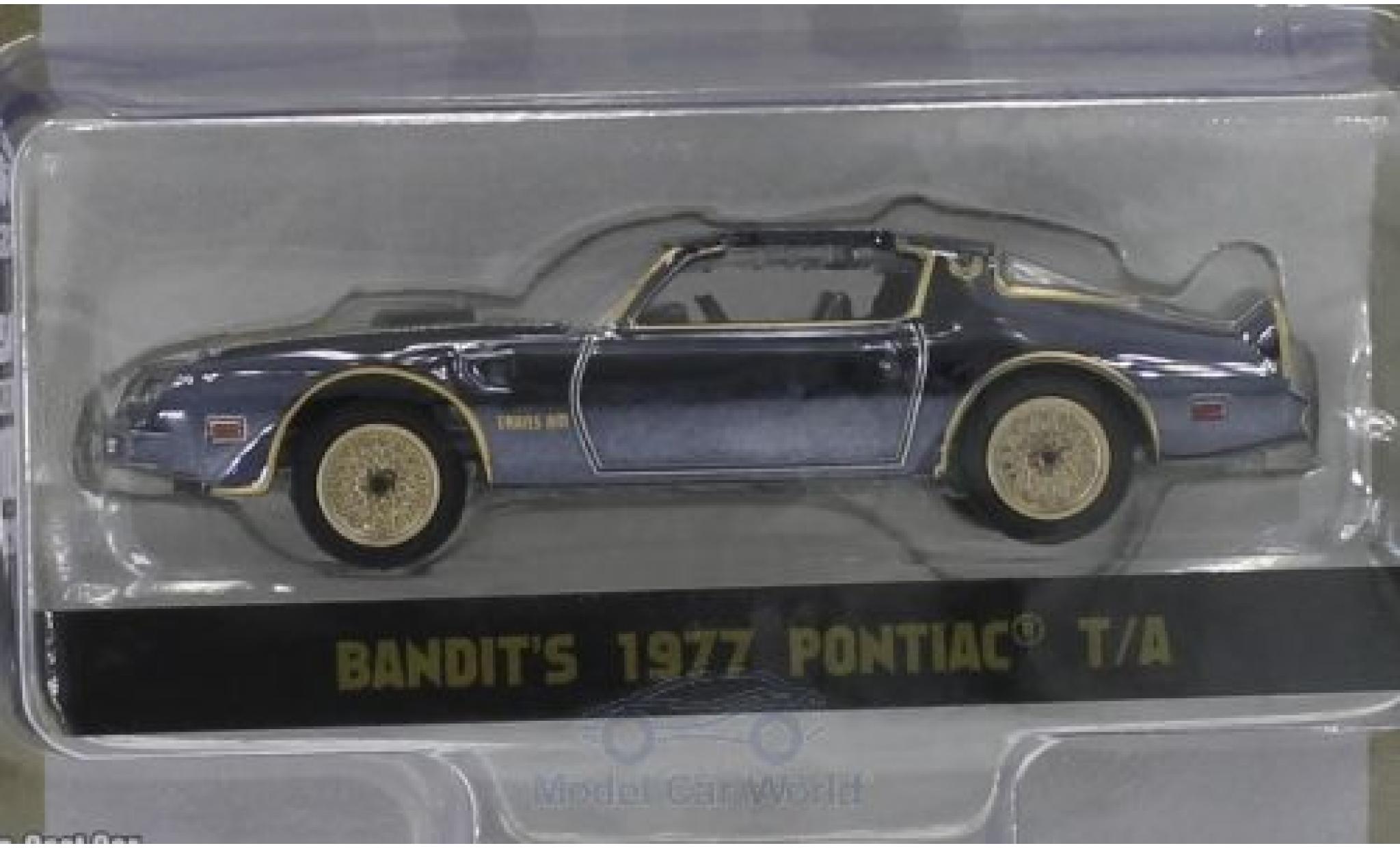 Pontiac Trans Am 1/64 Greenlight zwart/chrom Smokey and the Bandit 1977 modelauto