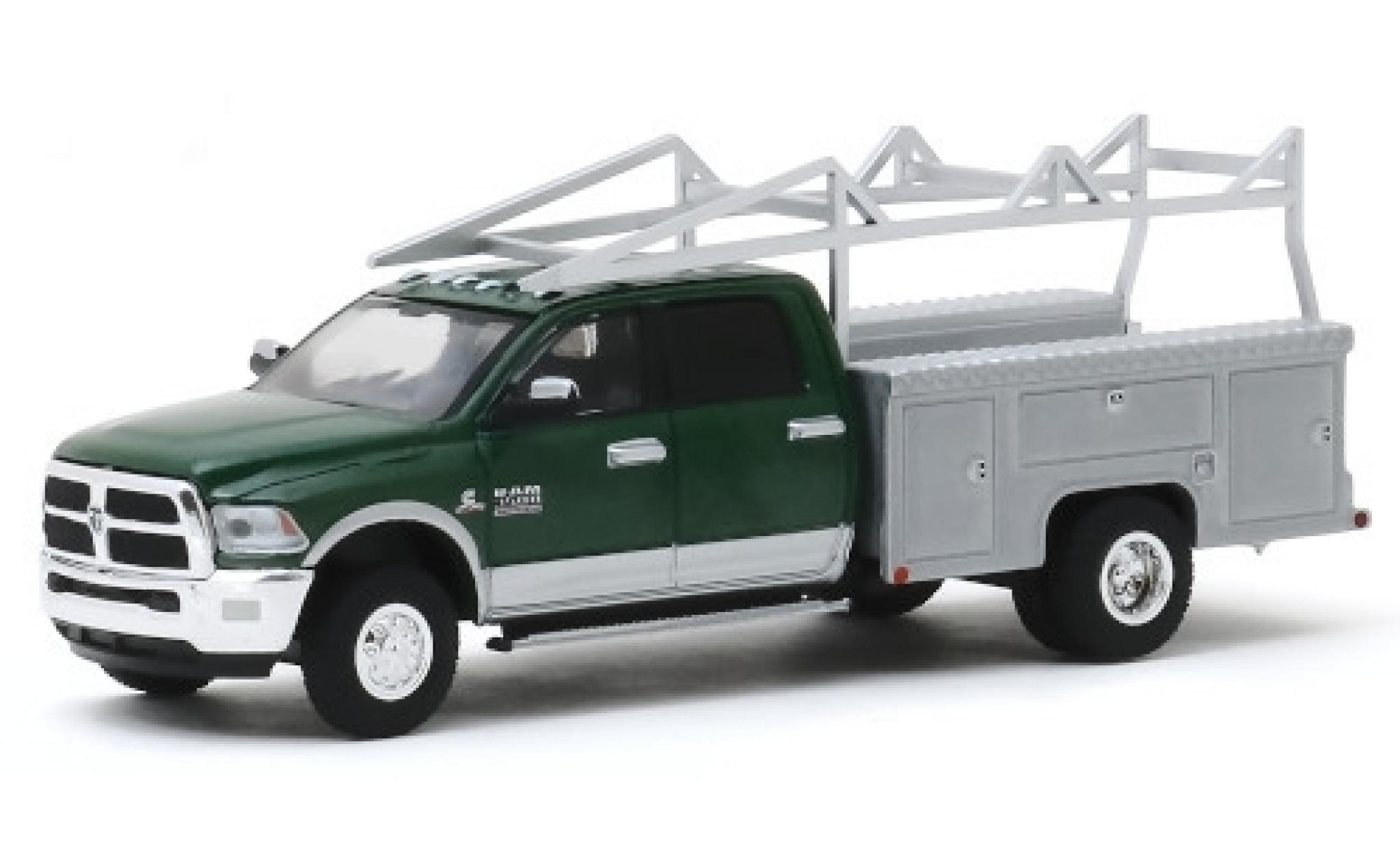 RAM 3 1/64 Greenlight 500 Laramie metallic groen/grijs 2018 avec Leitergestell modelauto