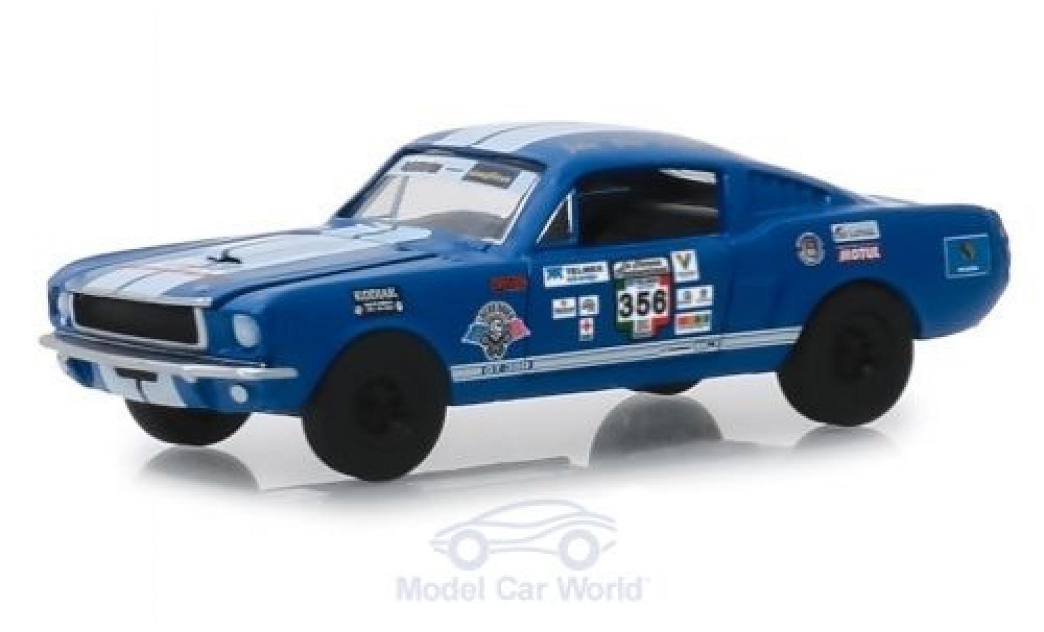 Shelby GT 350 1/64 Greenlight blauw No.356 La Carrera Panamericana 1965 modelauto
