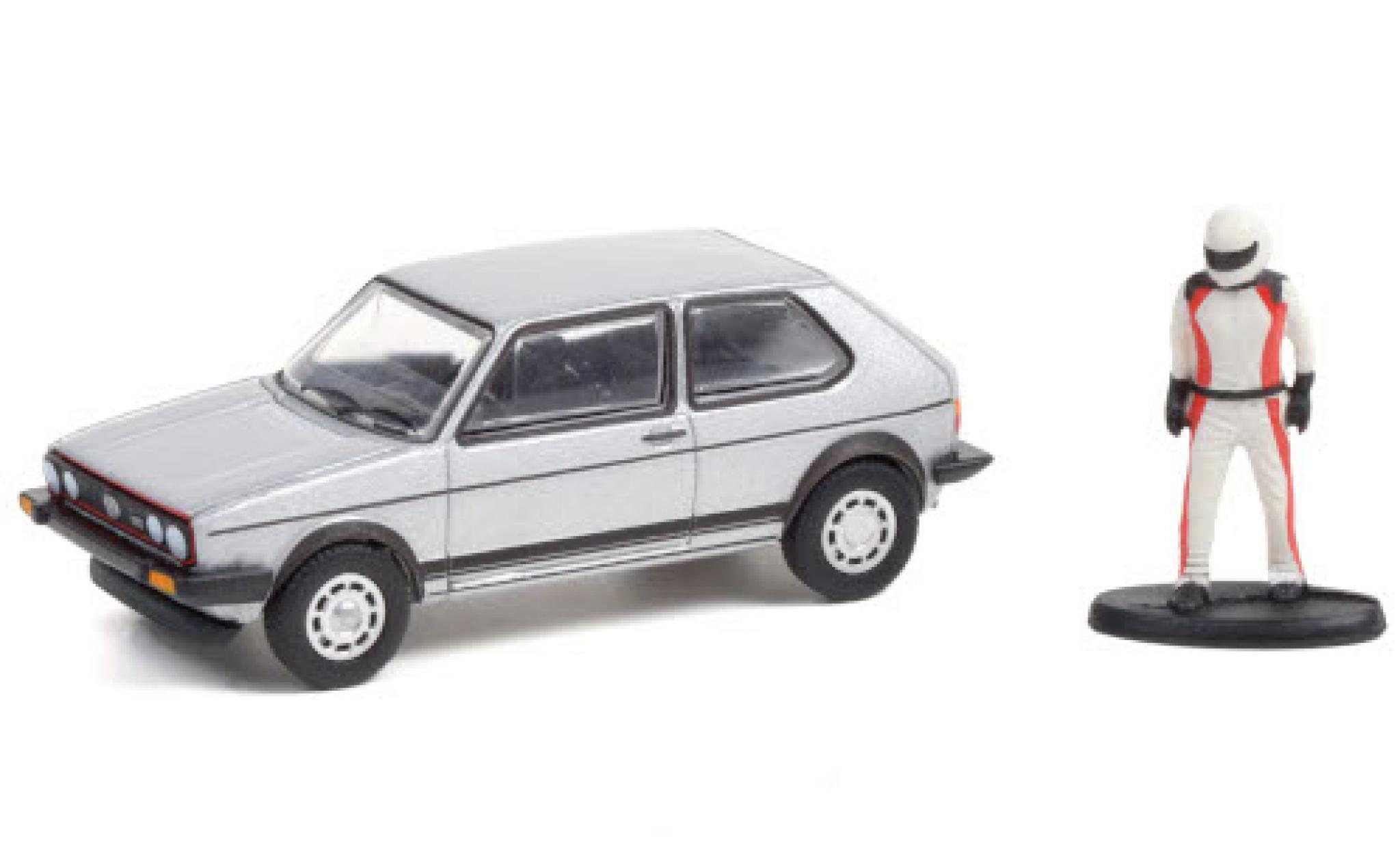 Volkswagen Golf 1/64 Greenlight I GTI grijs 1976 avec figurine modelauto