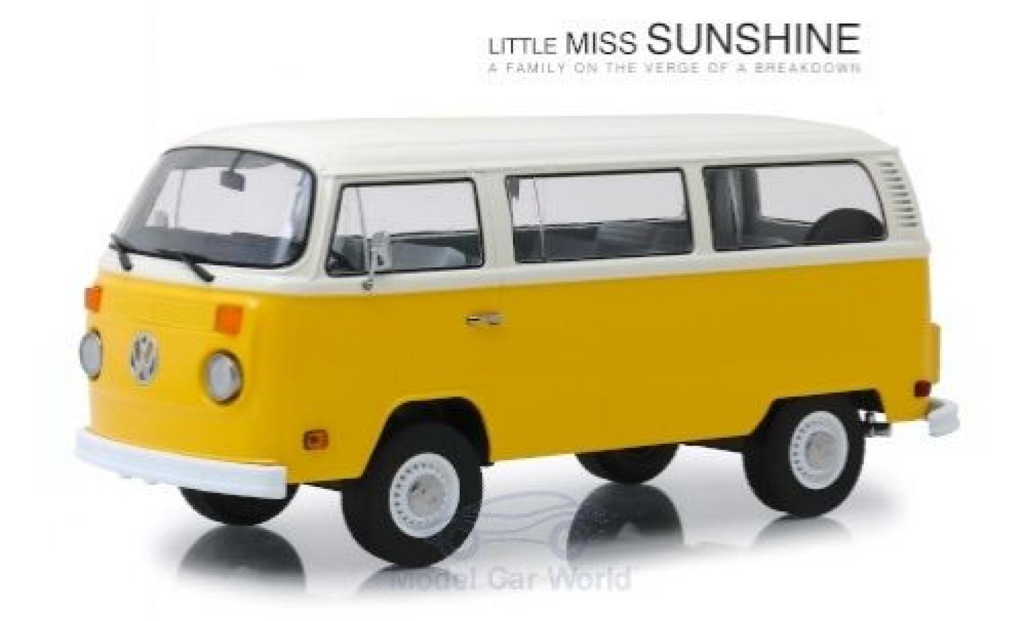 Volkswagen T2 1/18 Greenlight Bus geel/wit Little Miss Sunshine 1978 modelauto