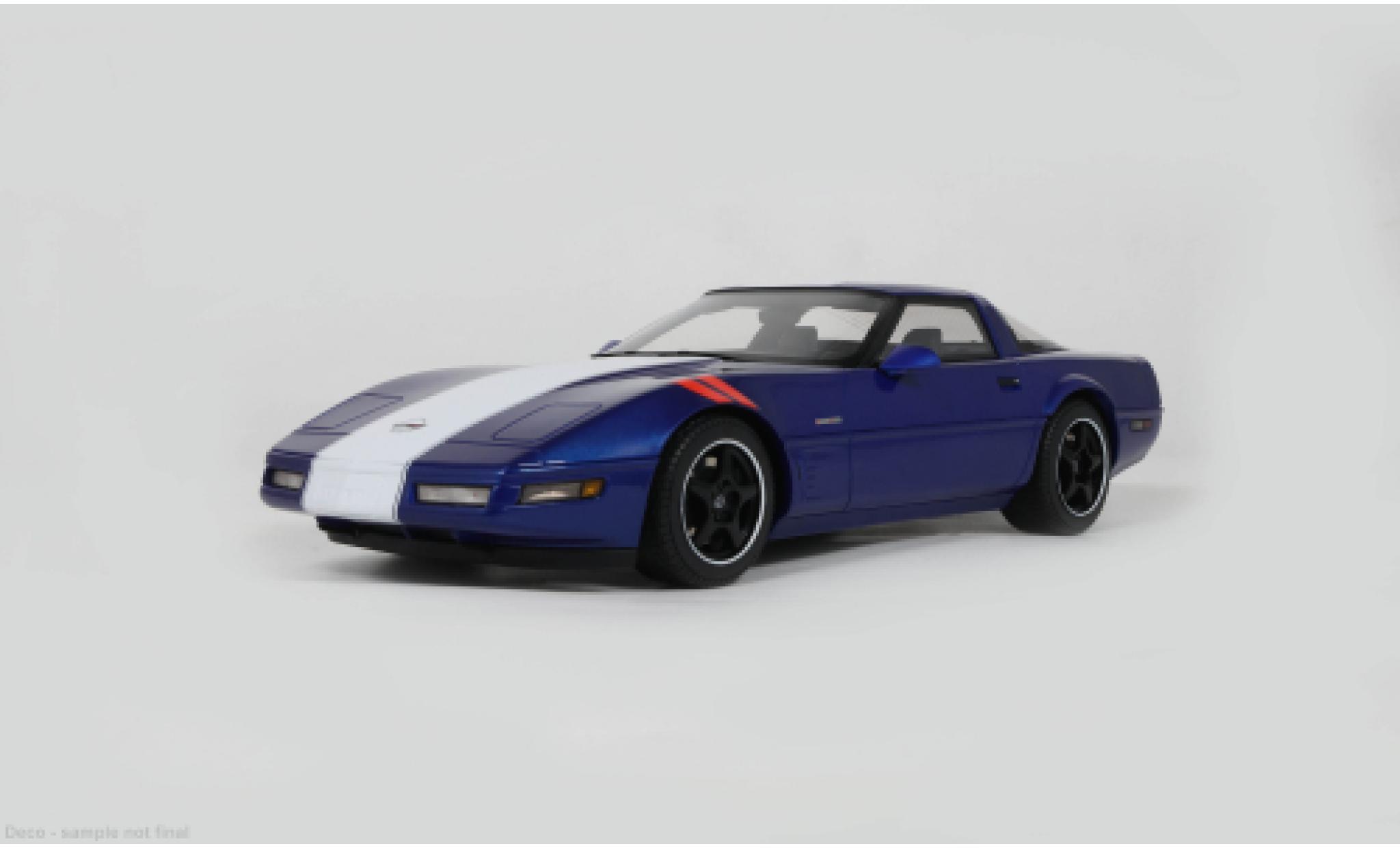 Chevrolet Corvette 1/18 GT Spirit (C4) Grand Sport blauw/wit 1996 1:18 modelauto