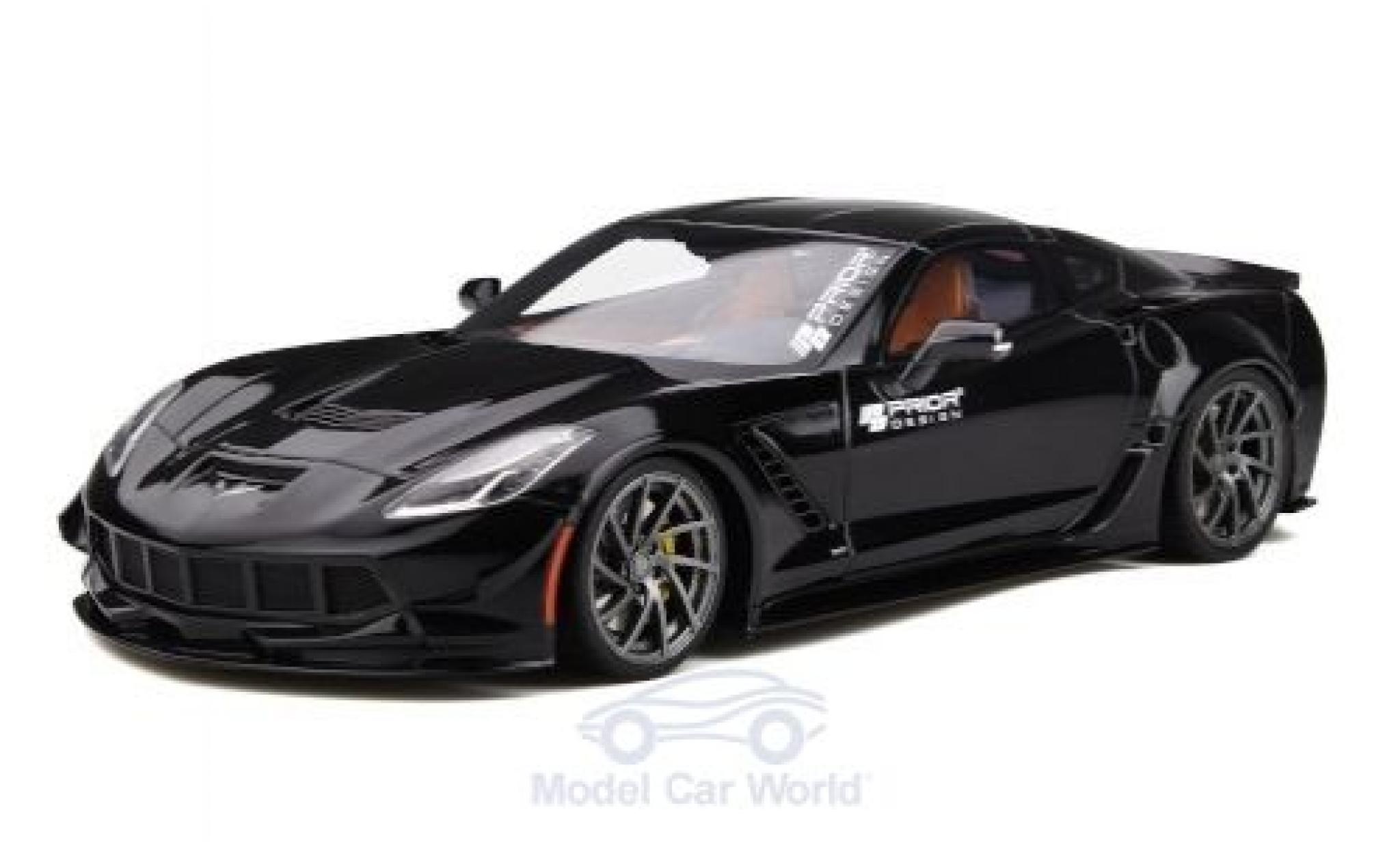 Chevrolet Corvette 1/18 GT Spirit (C7) Prior Design zwart modelauto