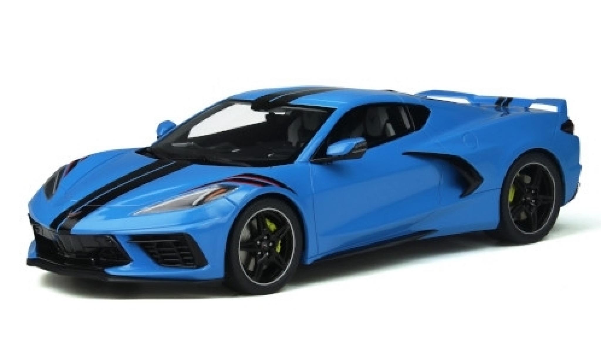 Chevrolet Corvette 1/18 GT Spirit (C8) blauw/zwart 2020 modelauto