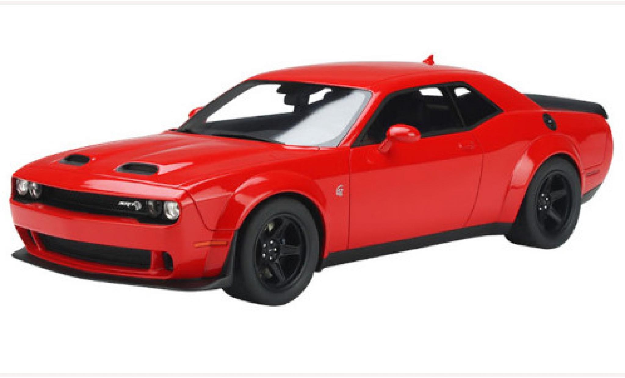 Dodge Challenger 1/18 GT Spirit SRT Super Stock rood 2021 modelauto