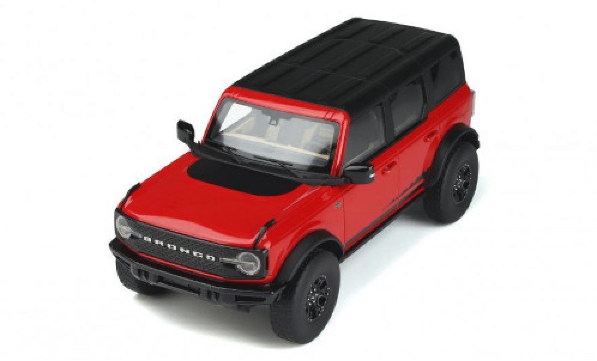 Ford Bronco 1/18 GT Spirit 4 Doors Wildtrack rood/zwart 2021 modelauto