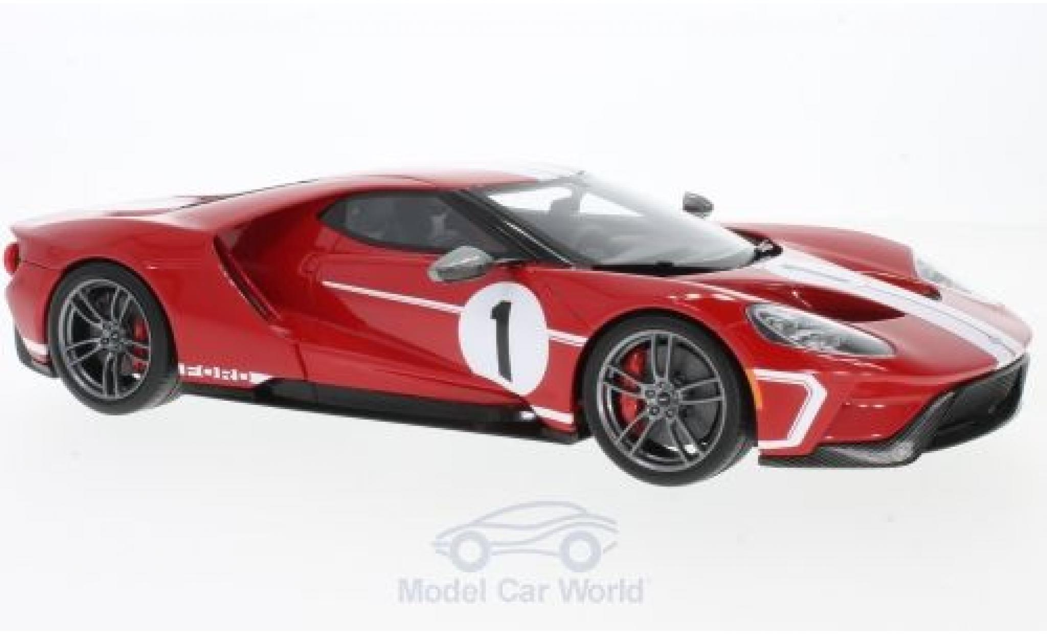 Ford GT 1/18 GT Spirit rood/wit No.1 2017 50th Heritage edition modelauto