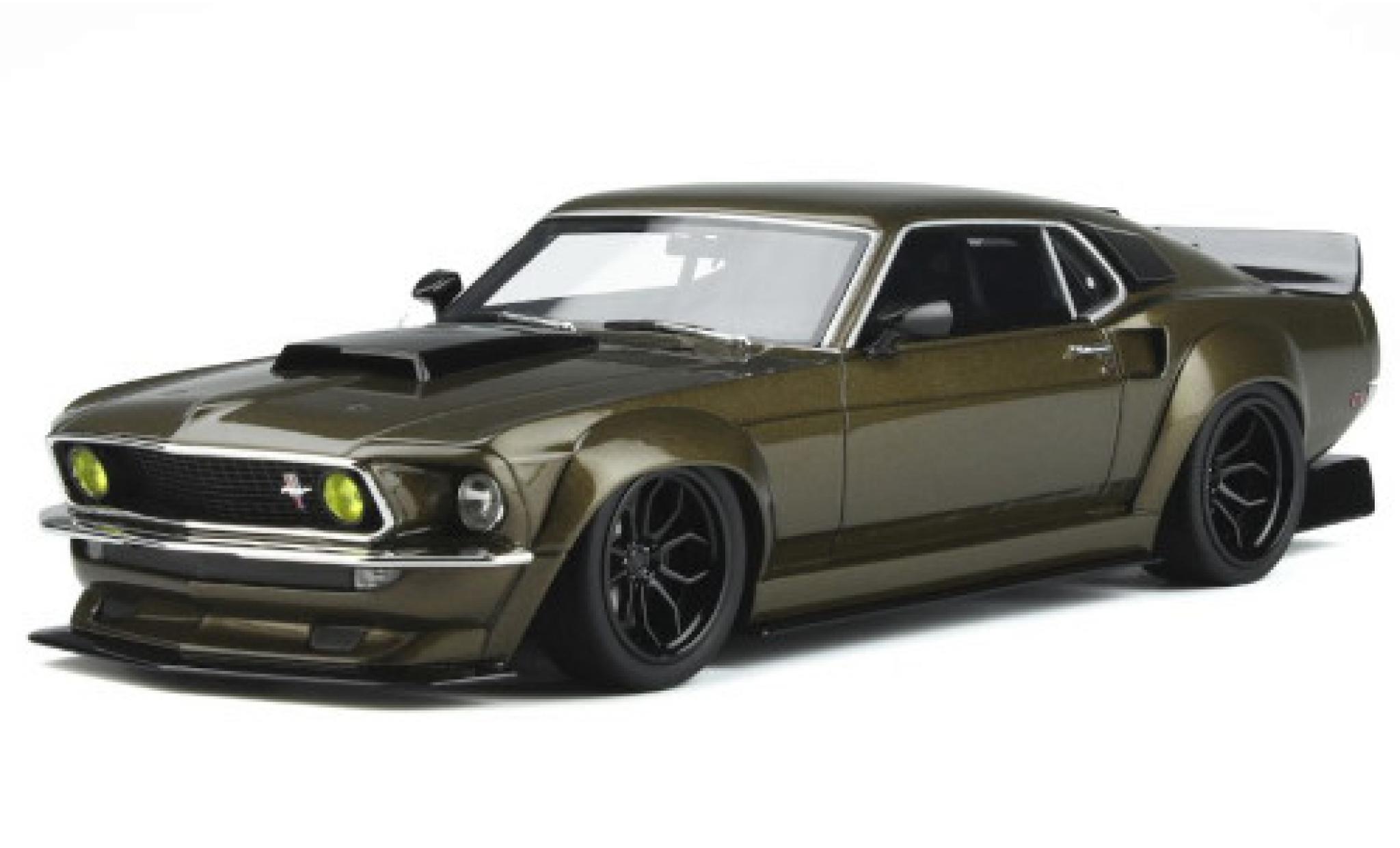 Ford Mustang 1/18 GT Spirit Prior Design metallic bruin 1969 modelauto