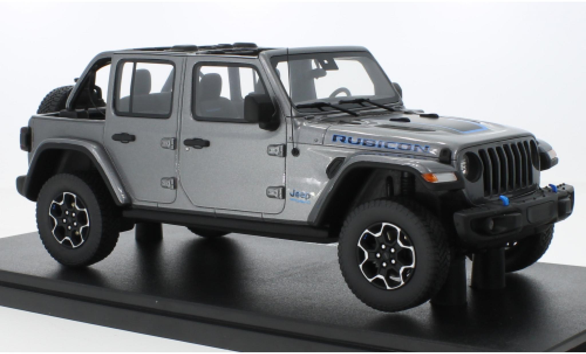 Jeep Wrangler 1/18 GT Spirit Rubicon 4xe metallic grijs 2021 modelauto