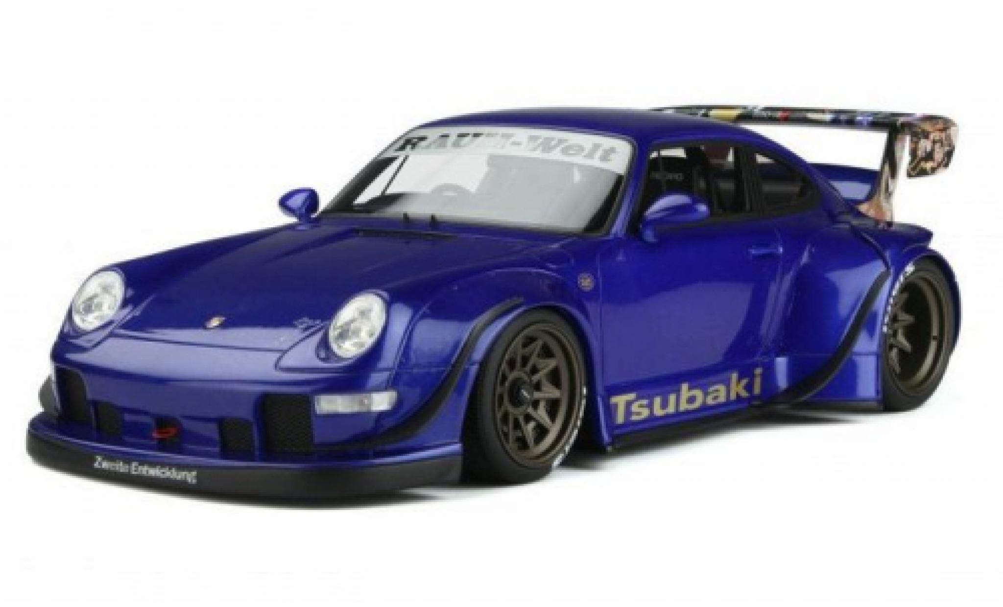 Porsche 964 RWB 1/18 GT Spirit 911  Body Kit metallic blauw RHD Tsubaki 1992 modelauto