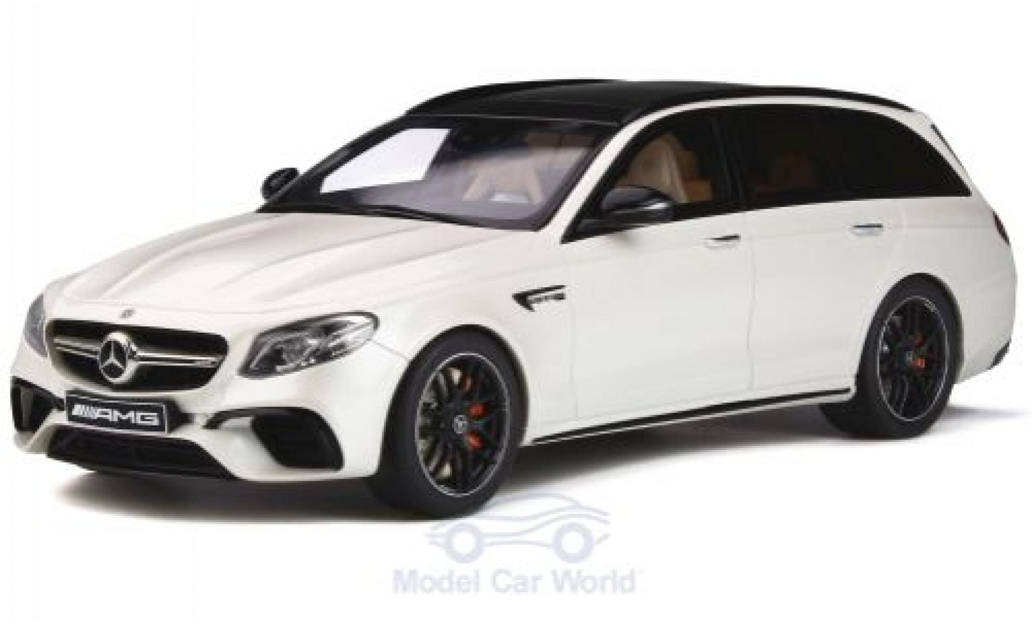 Mercedes Classe E 1/18 GT Spirit AMG E63 T-Modell metallic wit 2019 modelauto