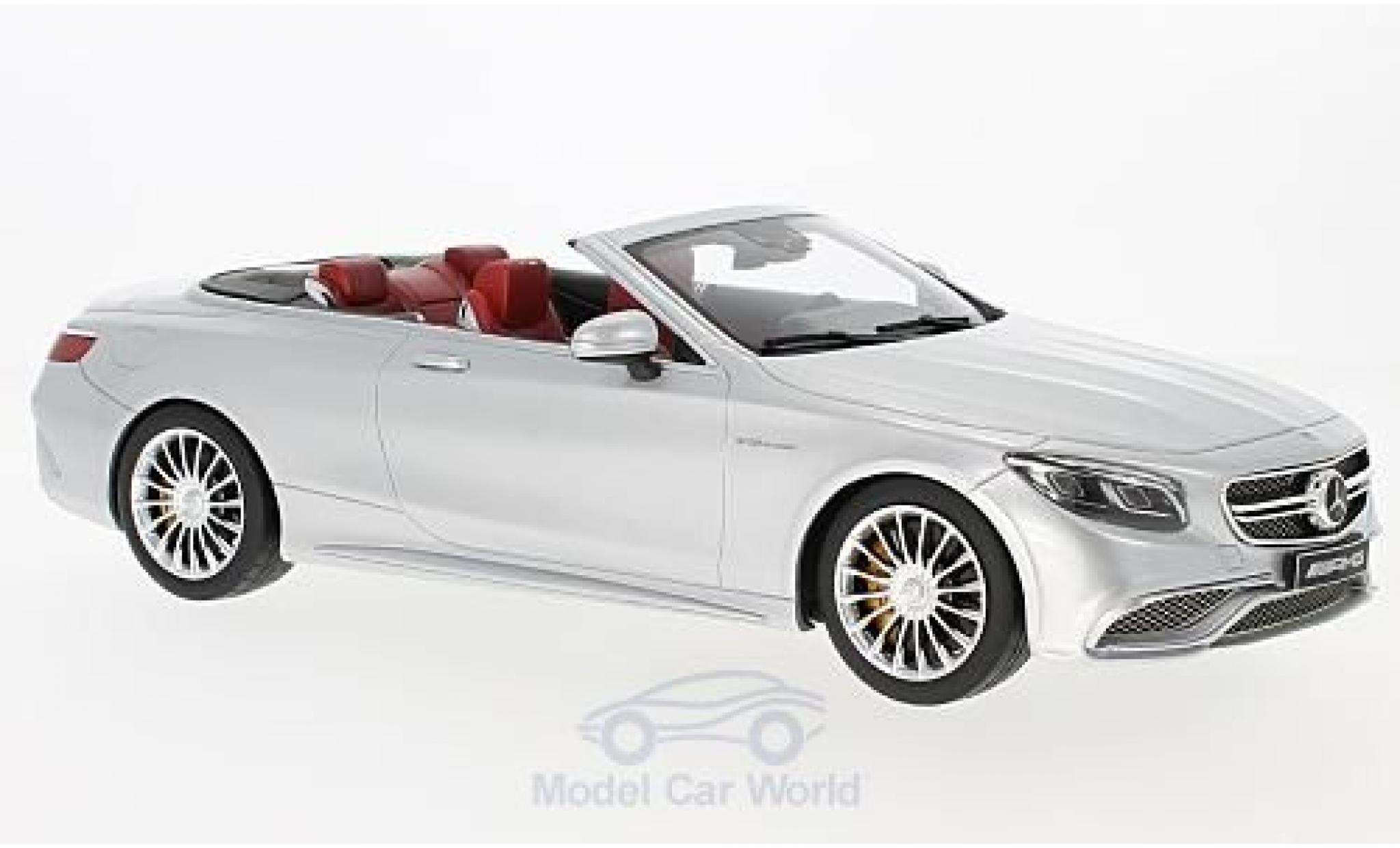 Mercedes Classe S 1/18 GT Spirit AMG S 65 Cabriolet grijs modelauto