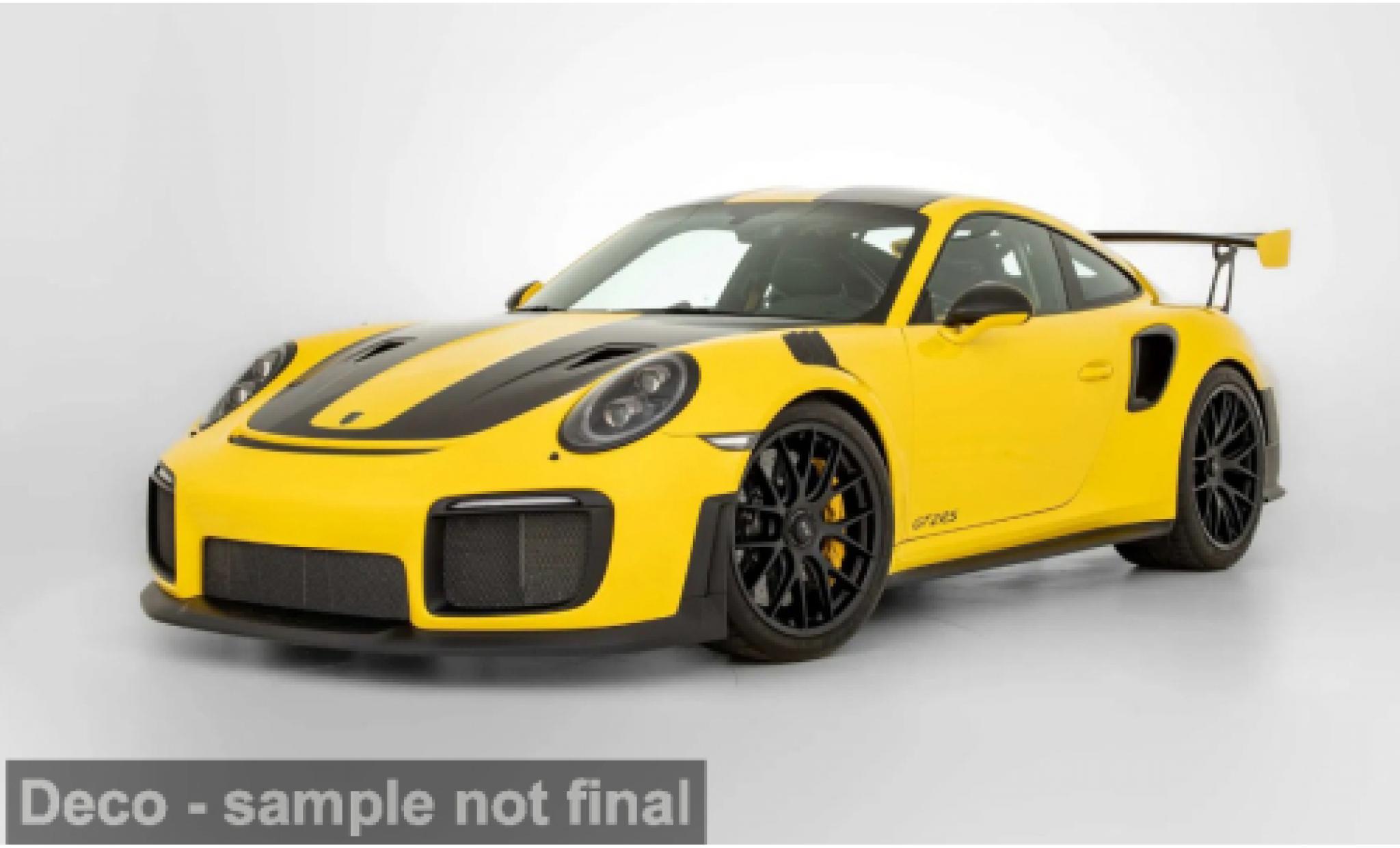 Porsche 991 GT2 RS 1/12 GT Spirit 911 (.2) geel/zwart 2018 1:12 modelauto