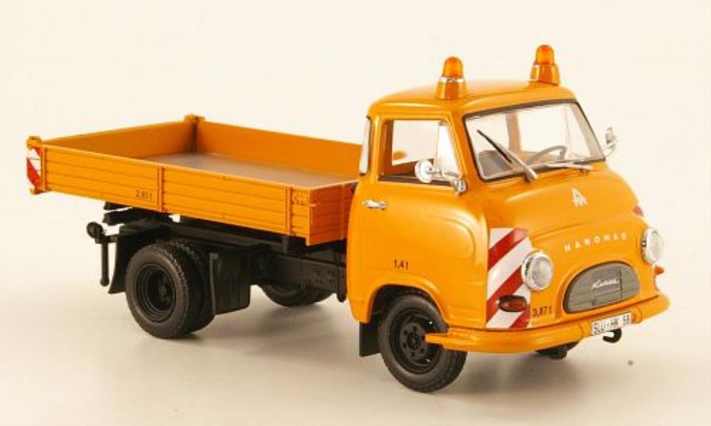 Hanomag Kurier 1/43 Minichamps Kipper oranje Kommunalfahrzeug 1958 modelauto