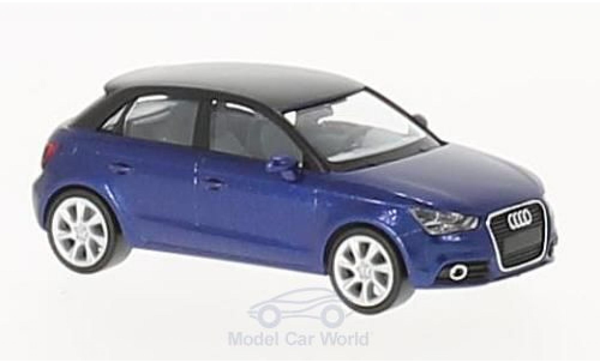 Audi A1 1/87 Herpa Sportback metallic blauw/zwart modelauto