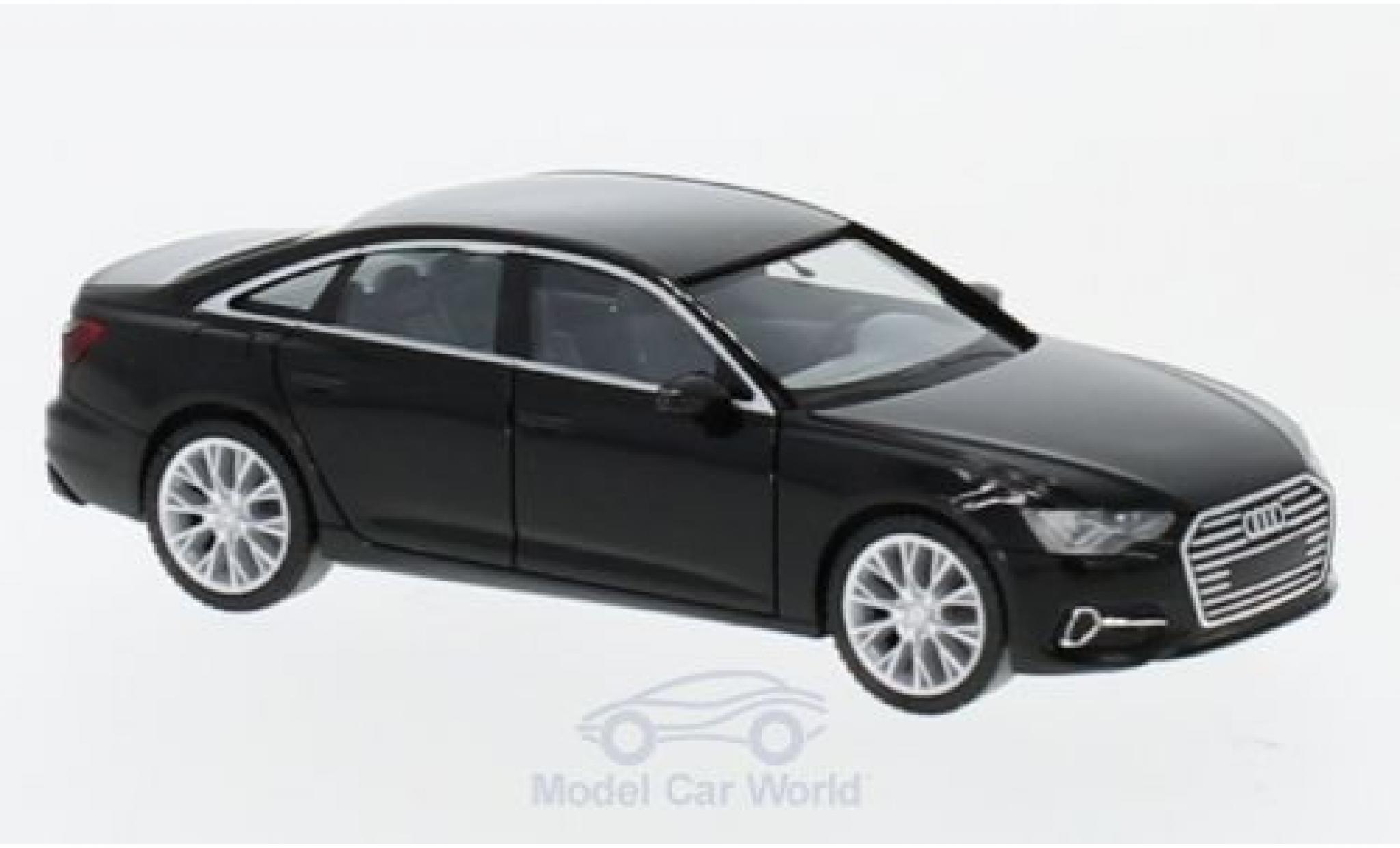 Audi A6 1/87 Herpa Sedan zwart modelauto