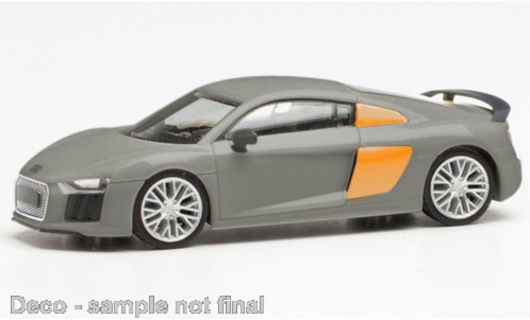 Audi R8 1/87 Herpa V10 Plus grijs/oranje modelauto
