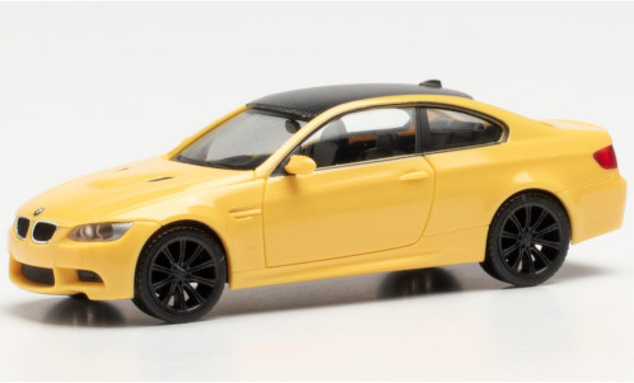 Bmw M3 1/87 Herpa Coupe (E92) geel/carbon modelauto