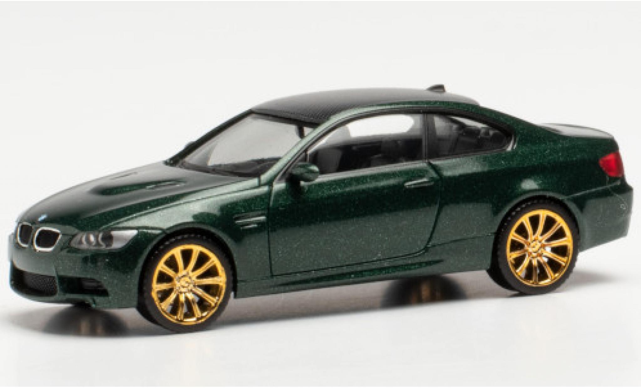 Bmw M3 1/87 Herpa Coupe (E92) metallic groen/carbon modelauto