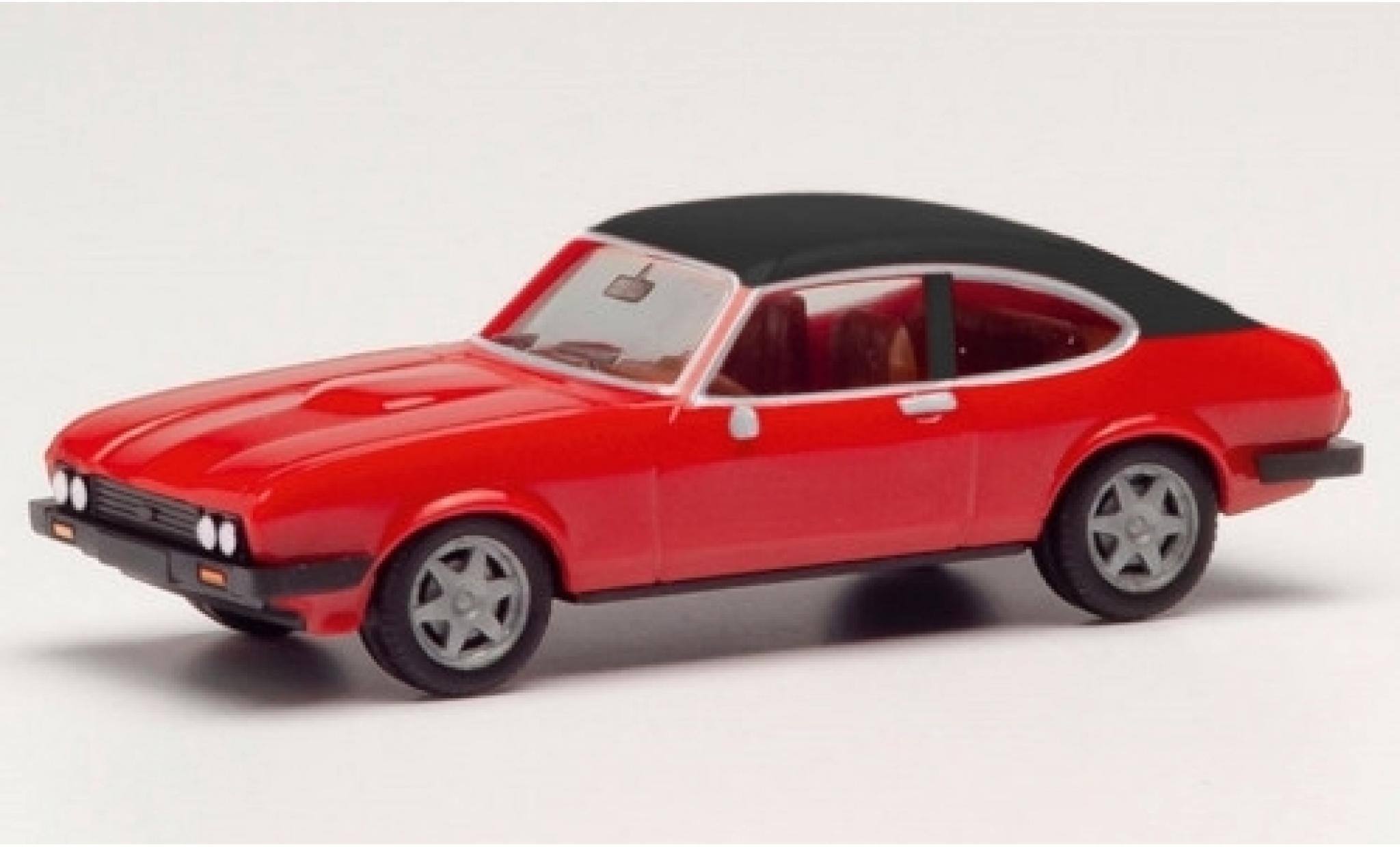 Ford Capri 1/87 Herpa MK II rood/matt-zwart modelauto