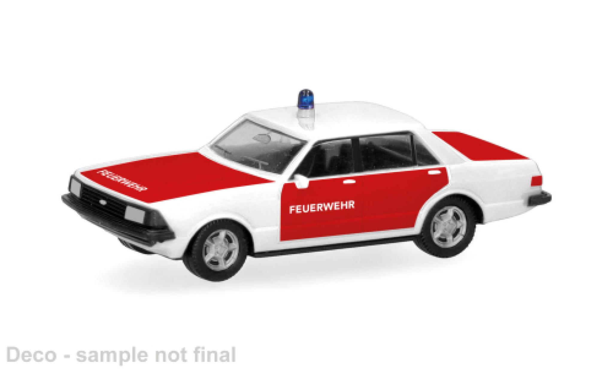 Ford Granada 1/87 Herpa wit/rood Brandweer 1:87 modelauto