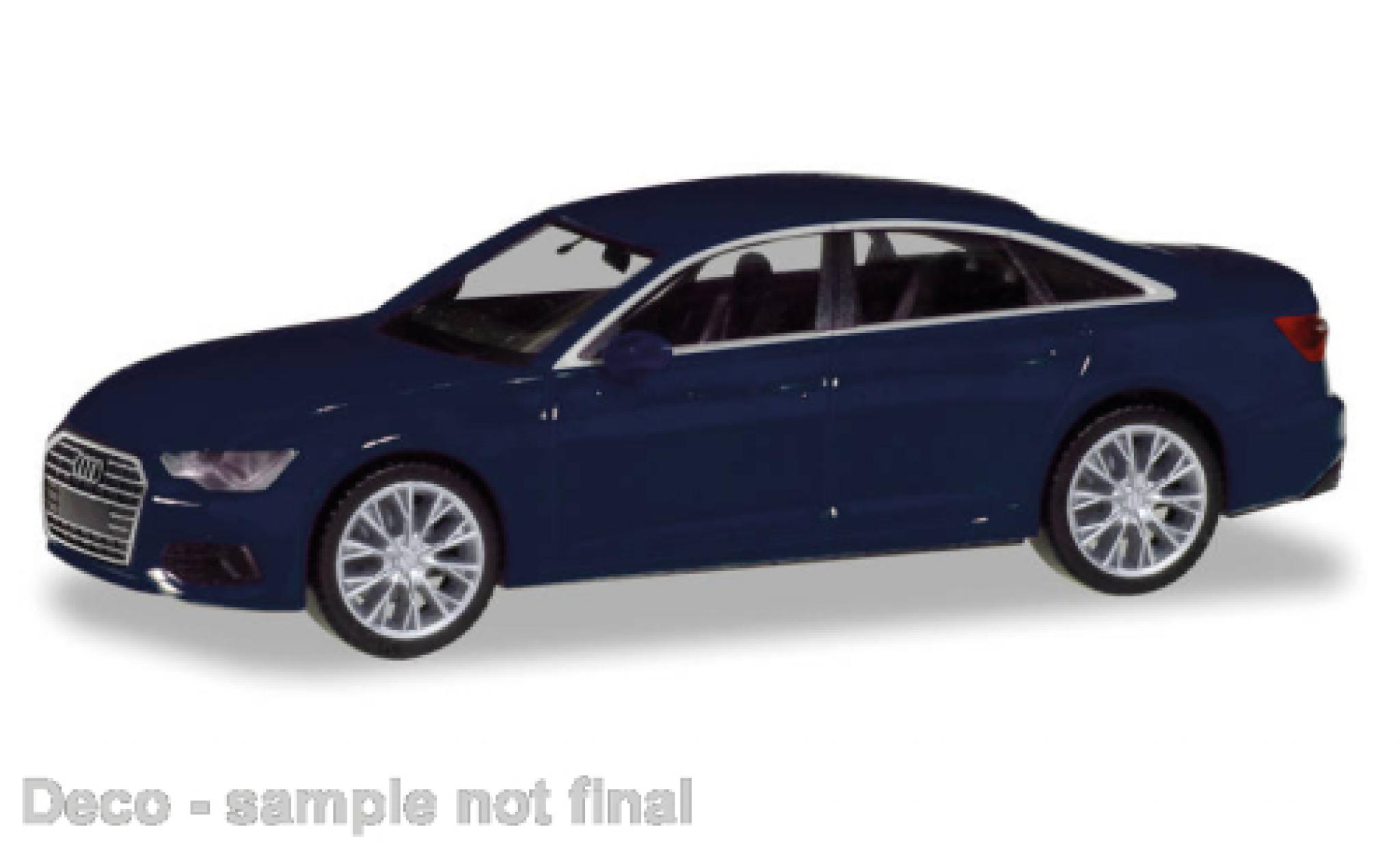 Audi A6 1/87 Herpa metallic blauw modelauto