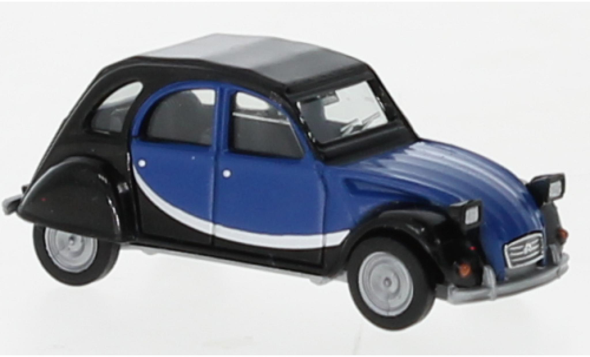 Citroen 2CV 1/87 Herpa Charleston blauw/zwart modelauto
