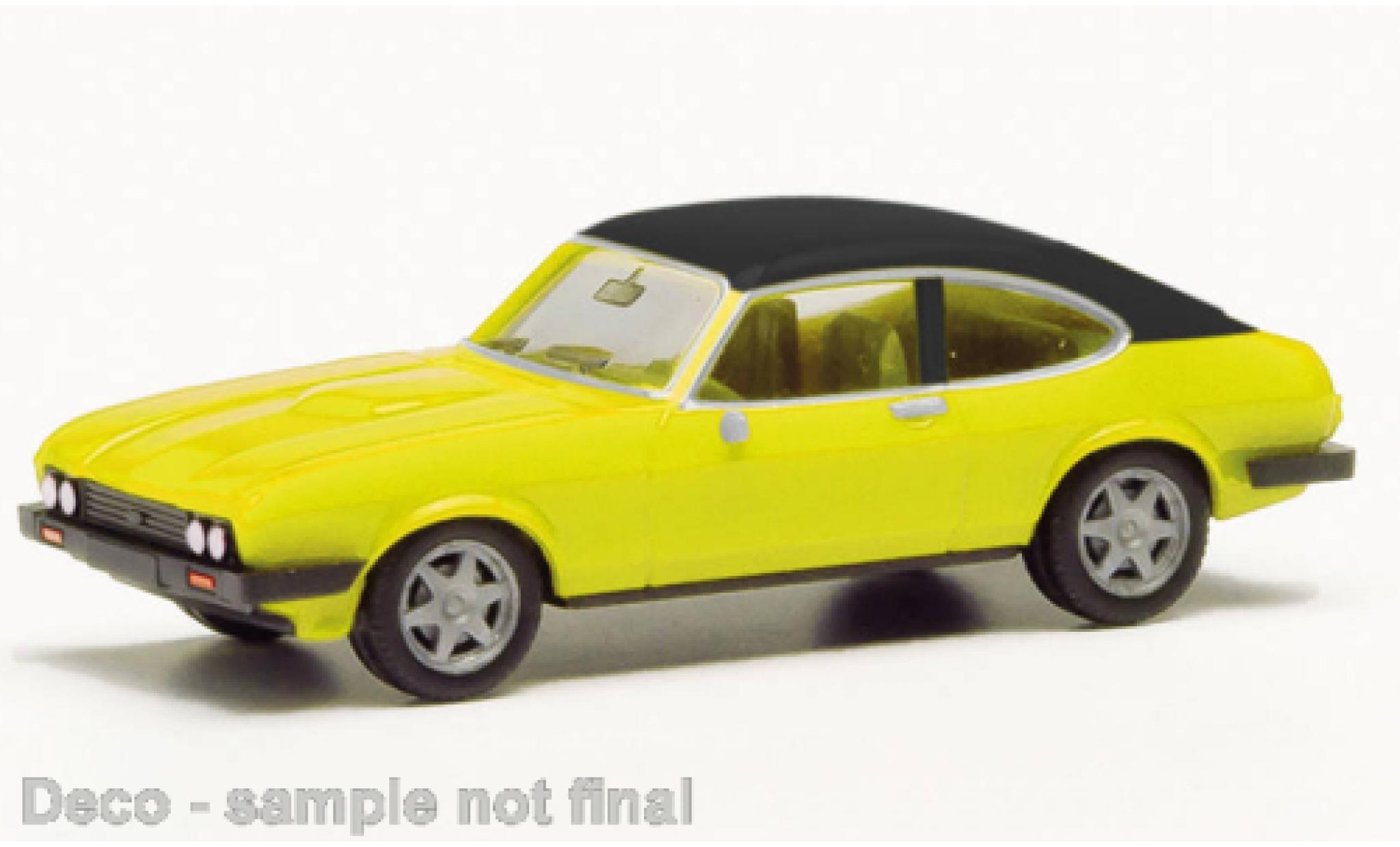 Ford Capri 1/87 Herpa MK III geel/zwart modelauto