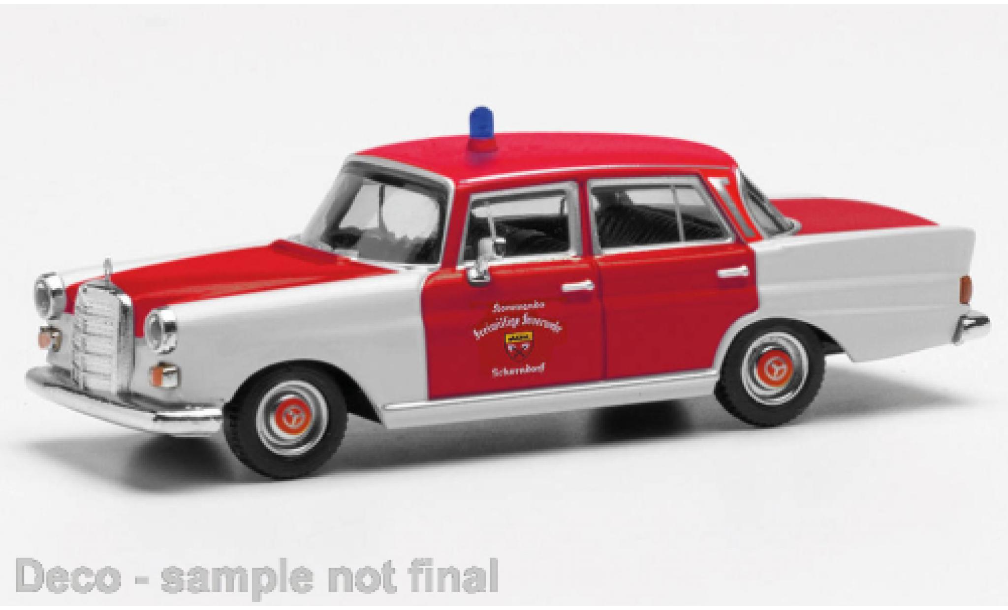 Mercedes 200 1/87 Herpa (W110) brandweer Schorndorf modelauto