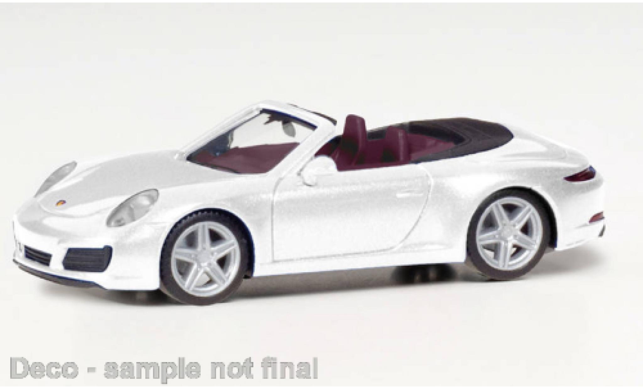 Porsche 911 1/87 Herpa Carrera 2 cabriolet metallic wit modelauto