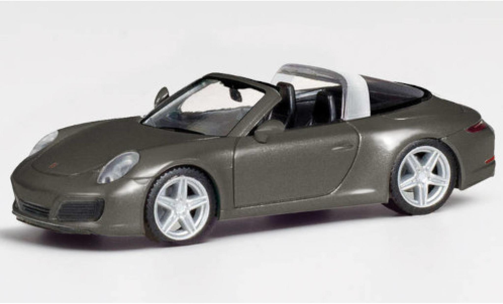 Porsche 911 1/87 Herpa Targa 4 metallic grijs modelauto