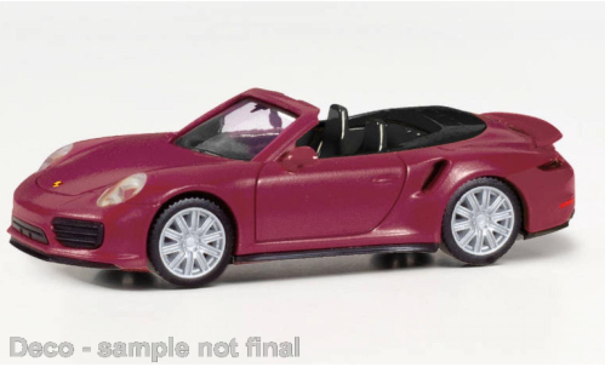 Porsche 911 1/87 Herpa Turbo cabriolet metallic rood fonc&eacute; modelauto