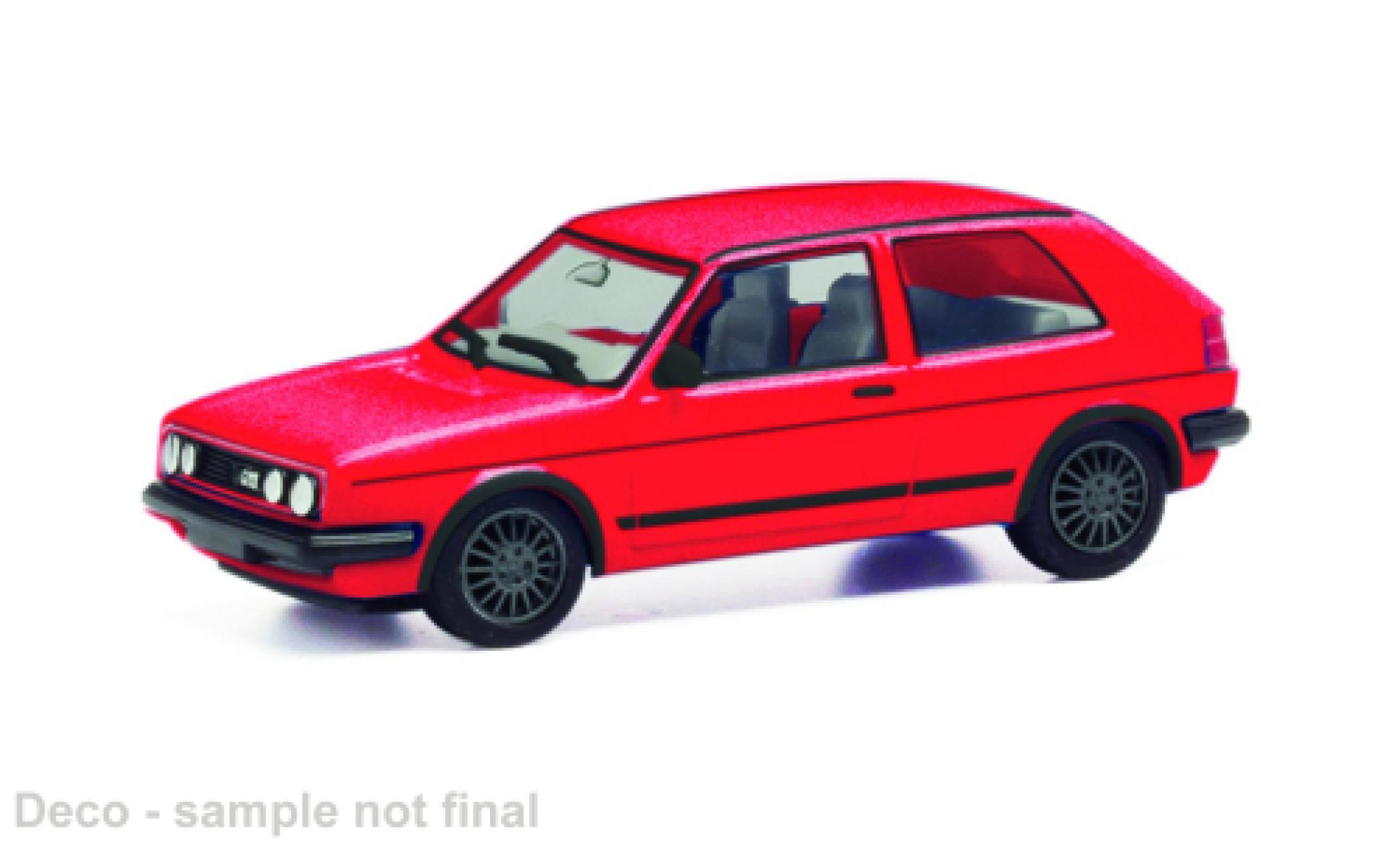 Volkswagen Golf 1/87 Herpa II GTI metallic rood modelauto