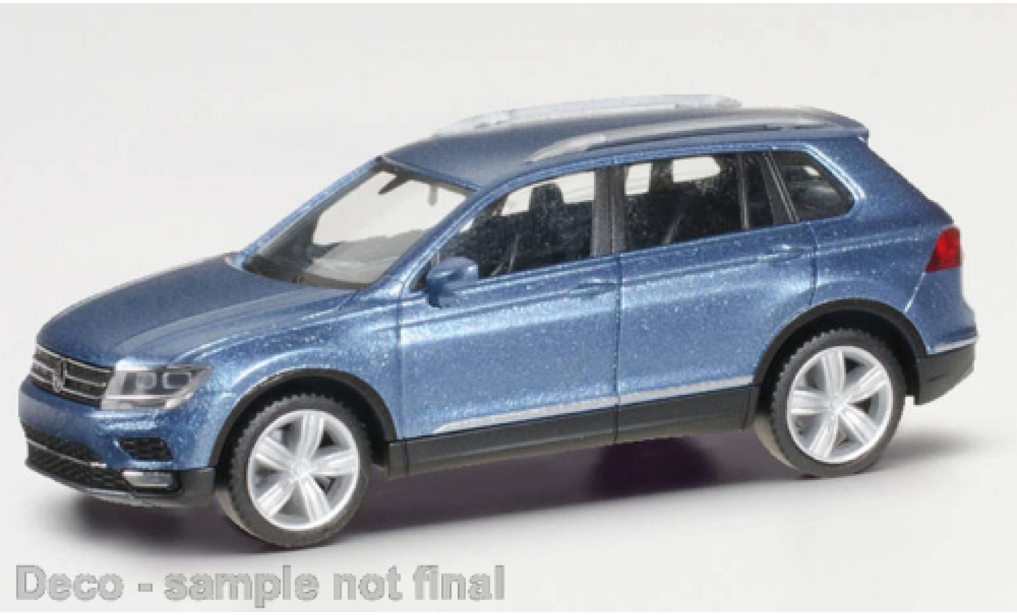 Volkswagen Tiguan 1/87 Herpa metallic blauw clair modelauto