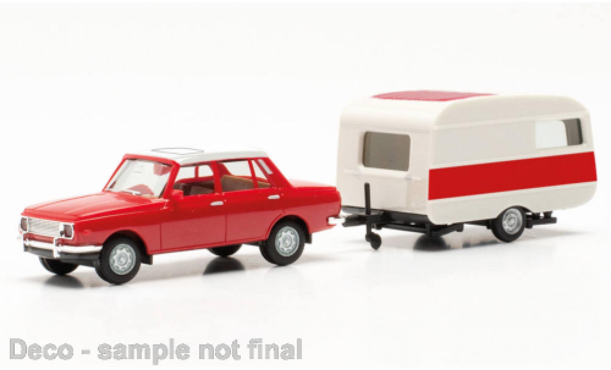 Wartburg 353 1/87 Herpa rood/wit 1982 modelauto