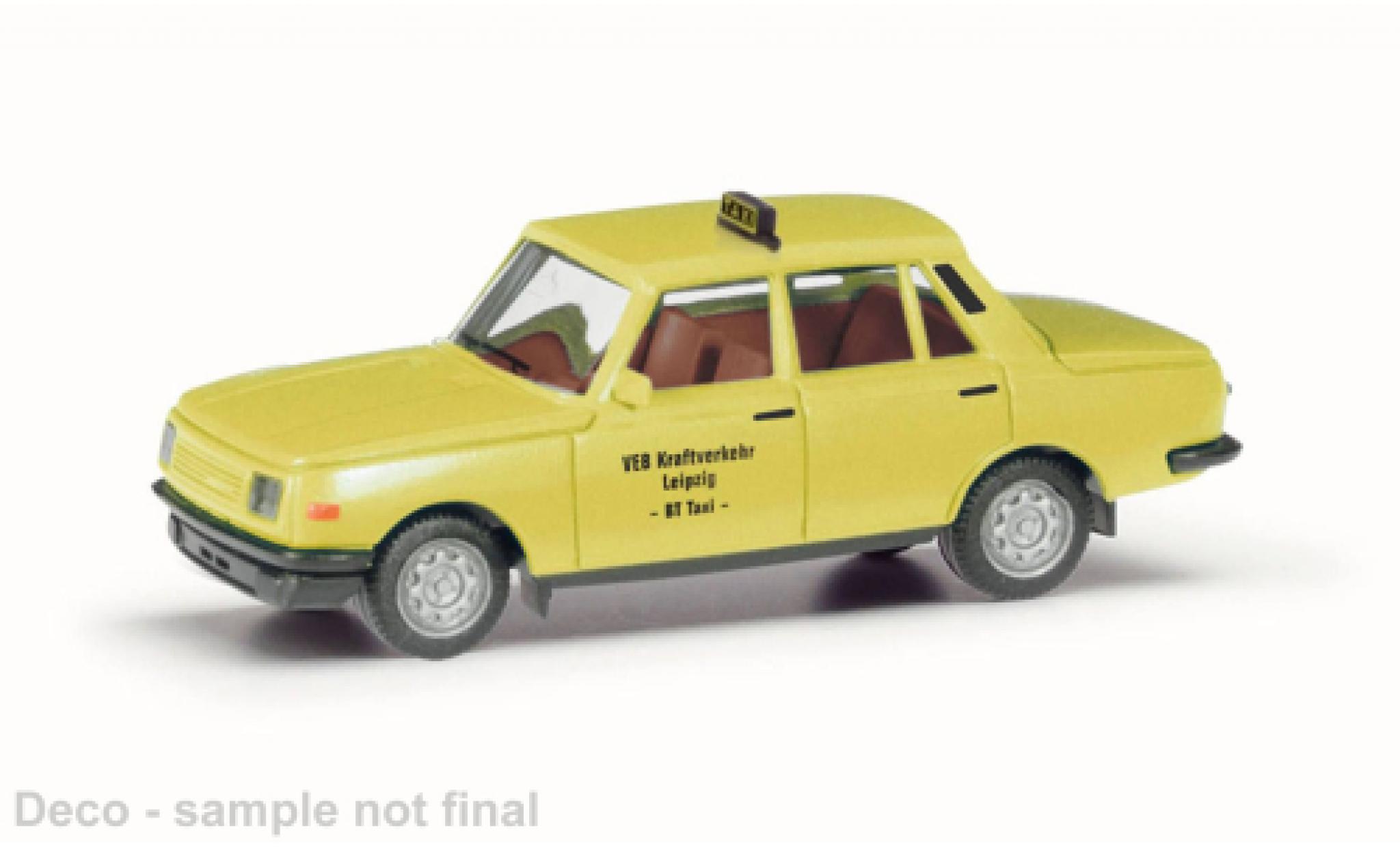 Wartburg 353 1/87 Herpa VEB Kraftverkehr Leipzig / Taxi 1985 modelauto